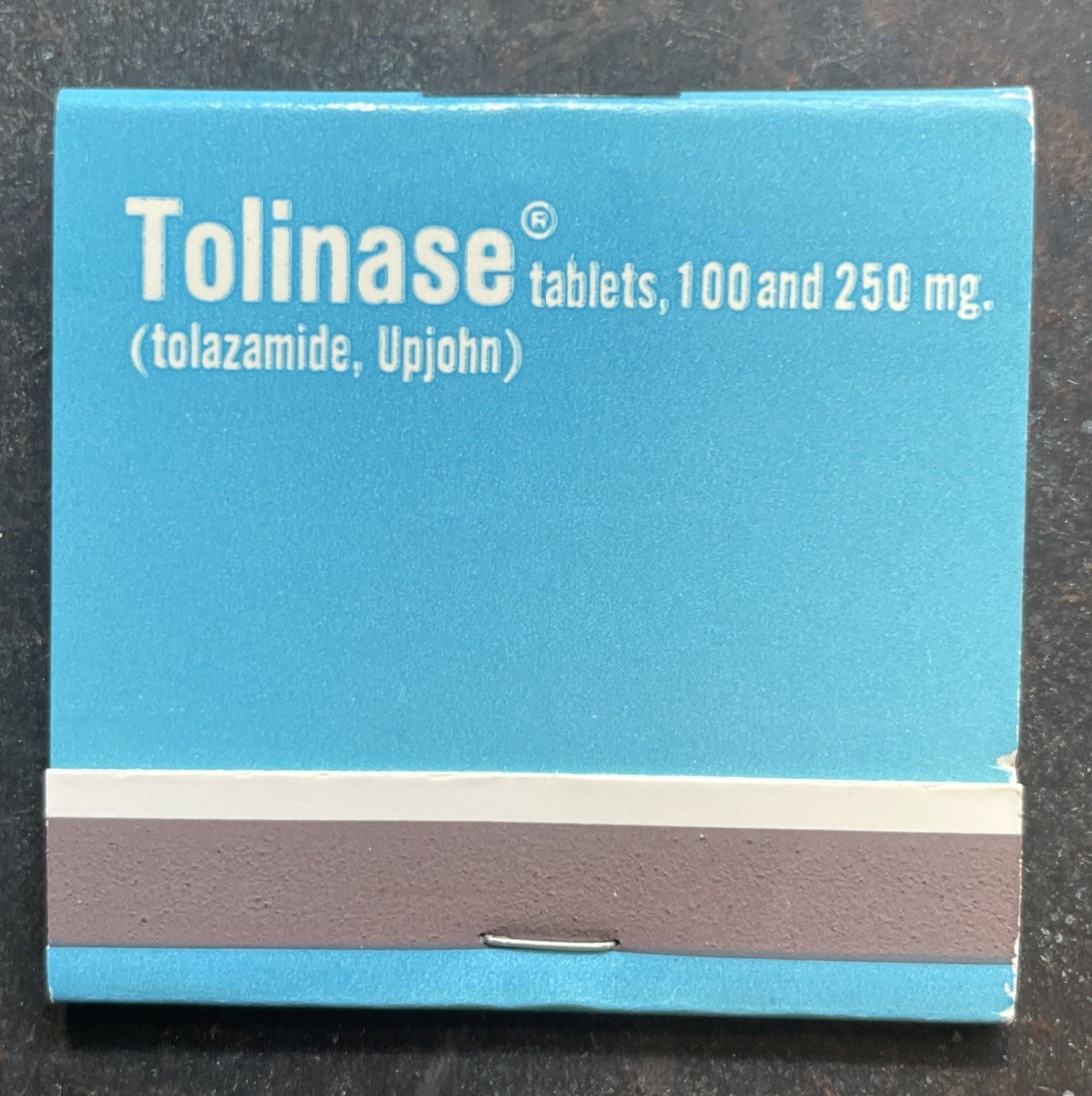 Vintage Matchbook Tolinase Upjohn Advertisement Pharmaceutical Promo Drug Rep