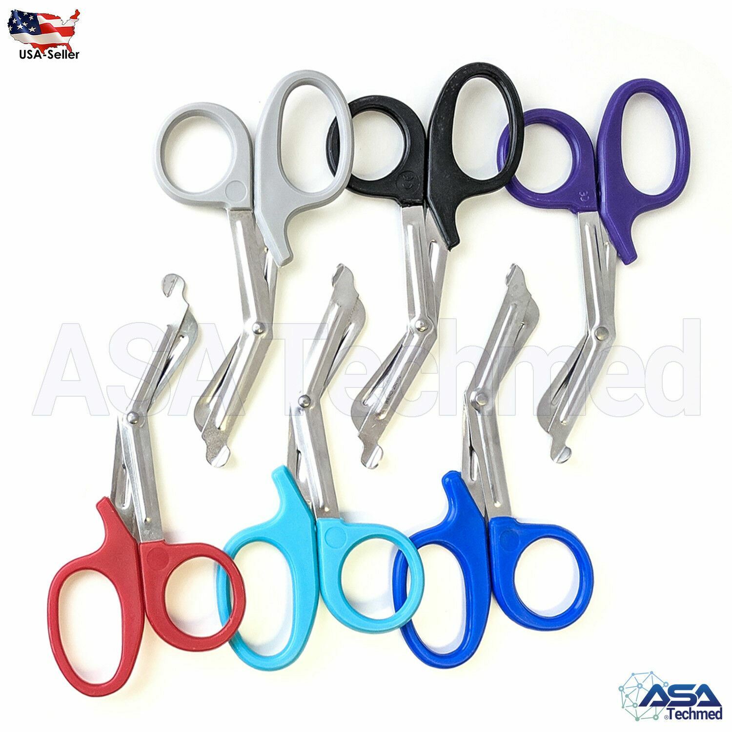 6 Reusable NURSE Aluminum Penlight Pocket Medical LED with Pupil Gauge + Shears