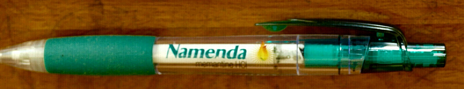 NAMENDA Drug Rep Pharmaceutical PEN NOS NEW Stored Unused Rubber Grip Aqua