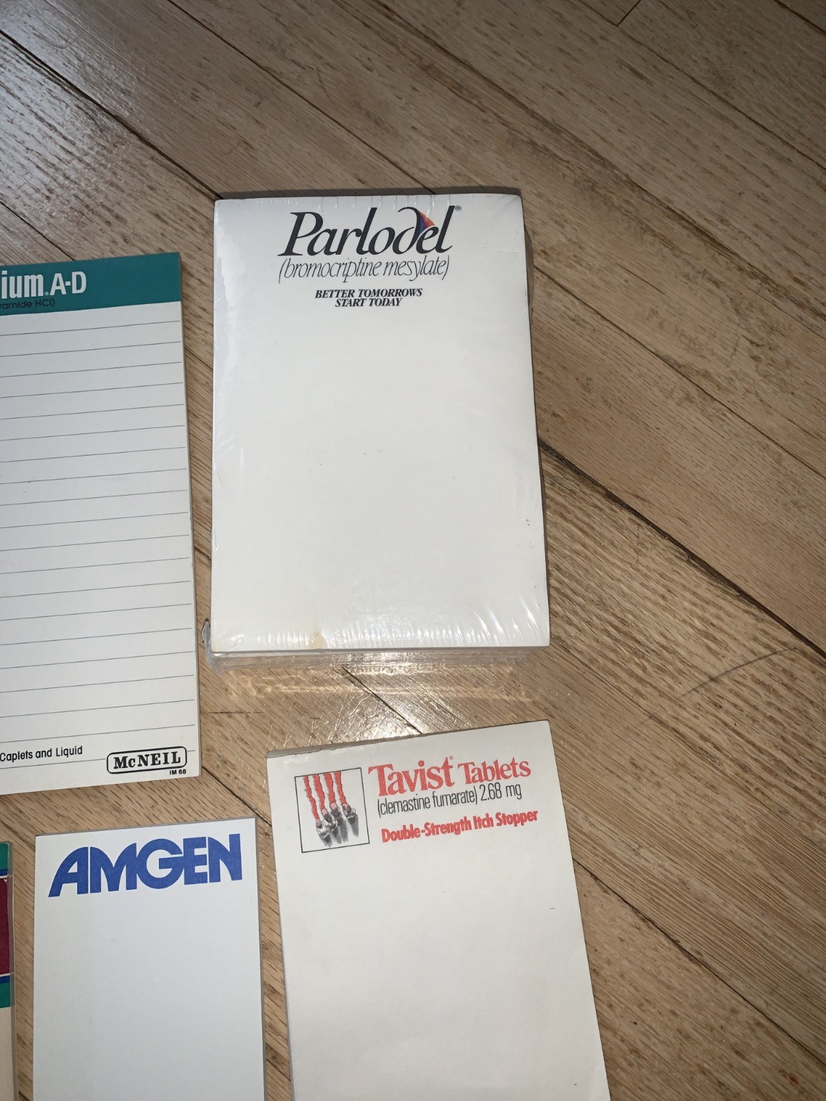 Vintage Pharma Drug Rep Note Pads Lot Amgen Parlodel Tylenol Norvasc Tavist