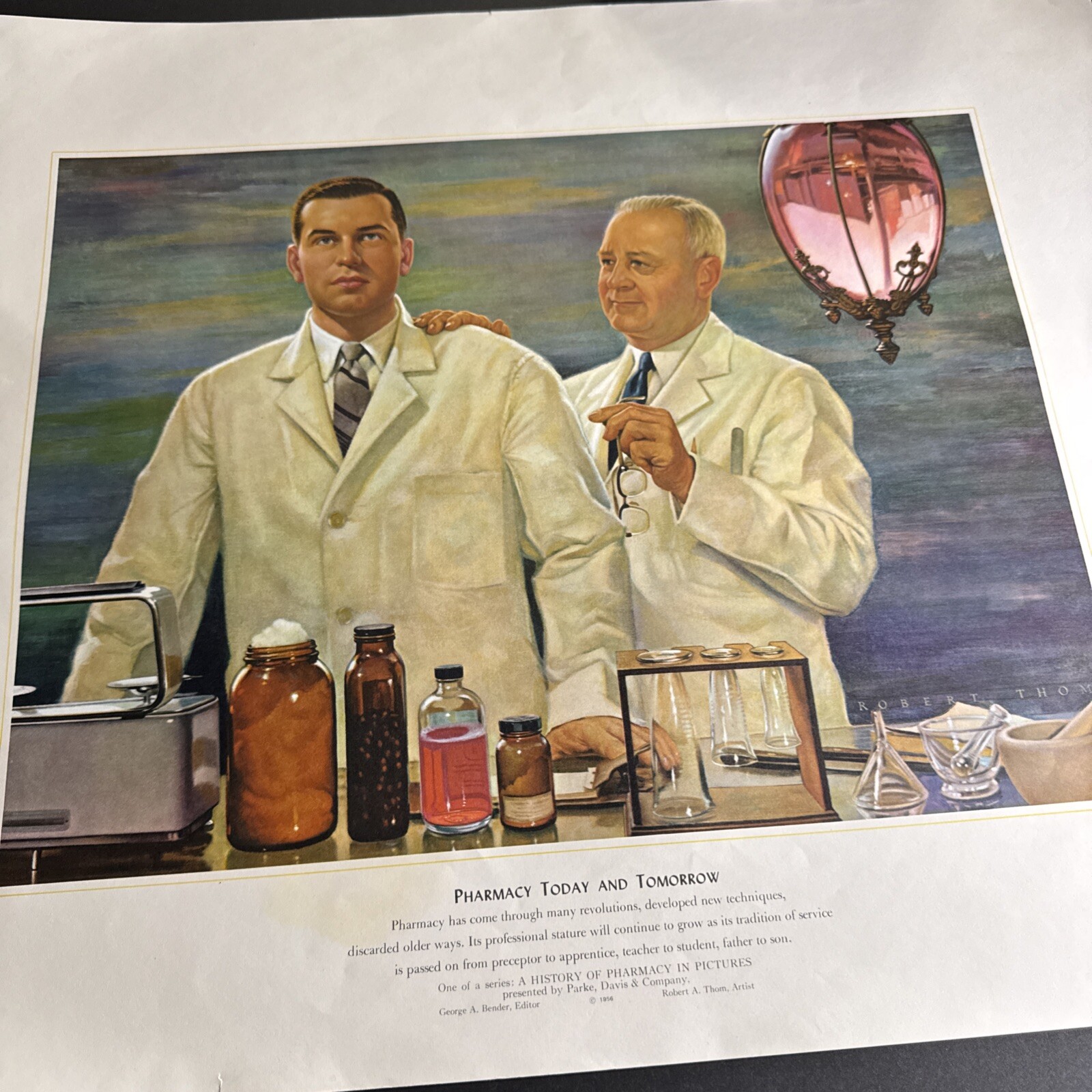 A HISTORY OF PHARMACY IN PICTURES 1954 PRINT Great Gift For Doctor 22″×18″