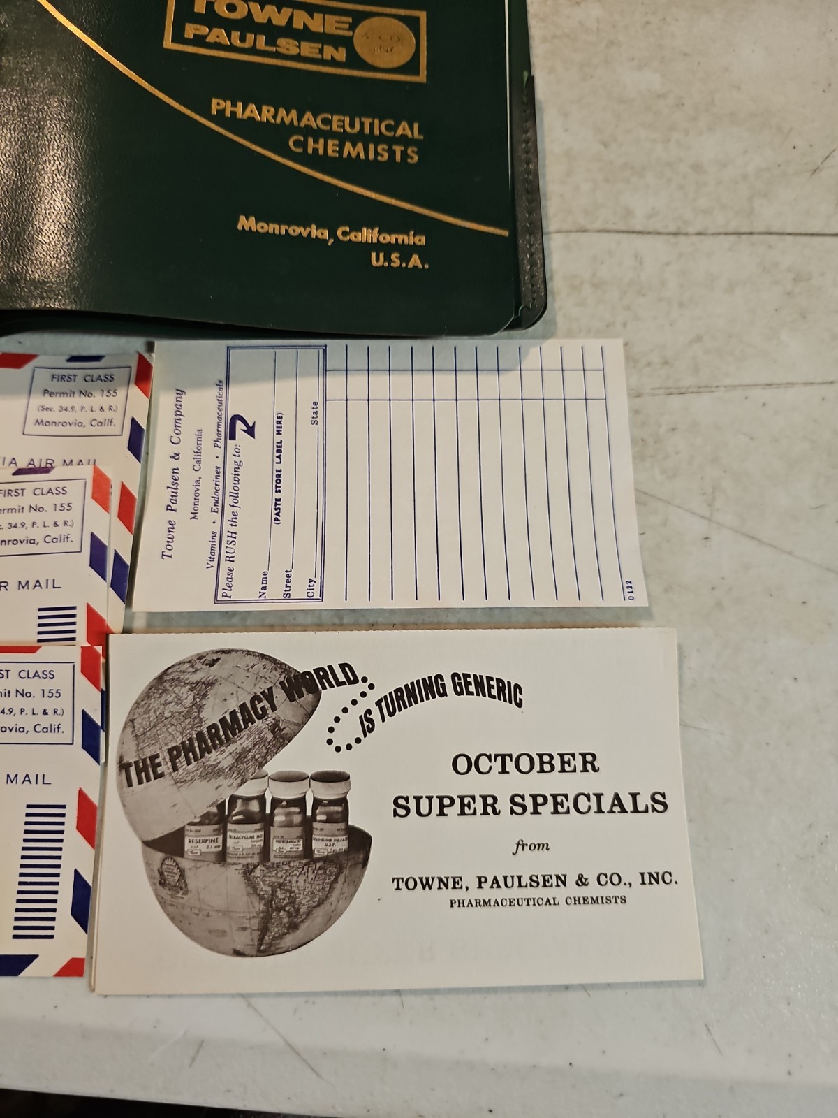 Vintage 1972 Towne Paulsen & Co Pharmaceutical Catalog And Price Lists