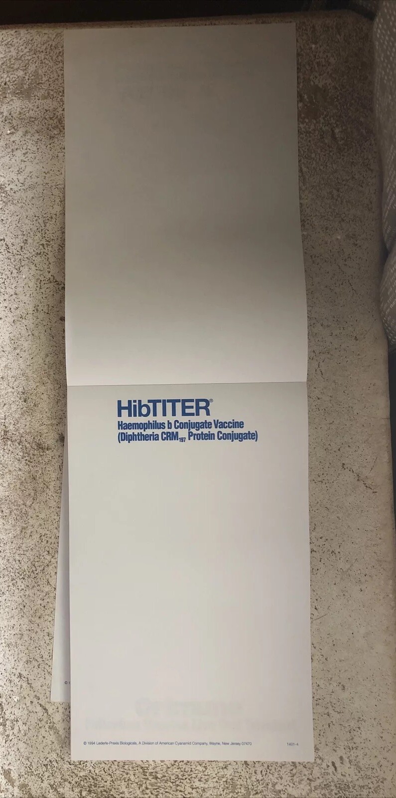 Pharmaceutical Notepad Drug Rep Vaccines Tetramune Acel-Imune HibTITER 1994 Vtg