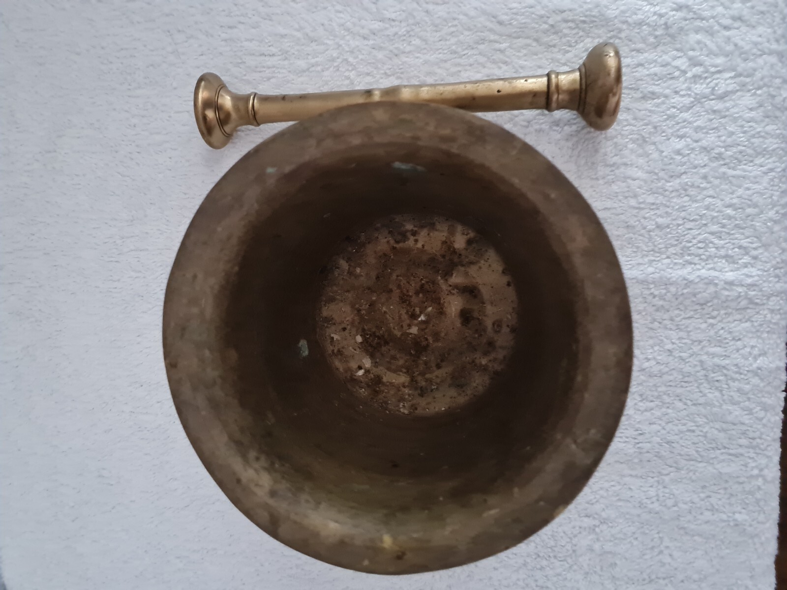 ANTIQUE 19TH CENTURY HEAVY SOLID BRASS APOTHECARY MORTAR & PESTLE /DRUGGIST TOOL