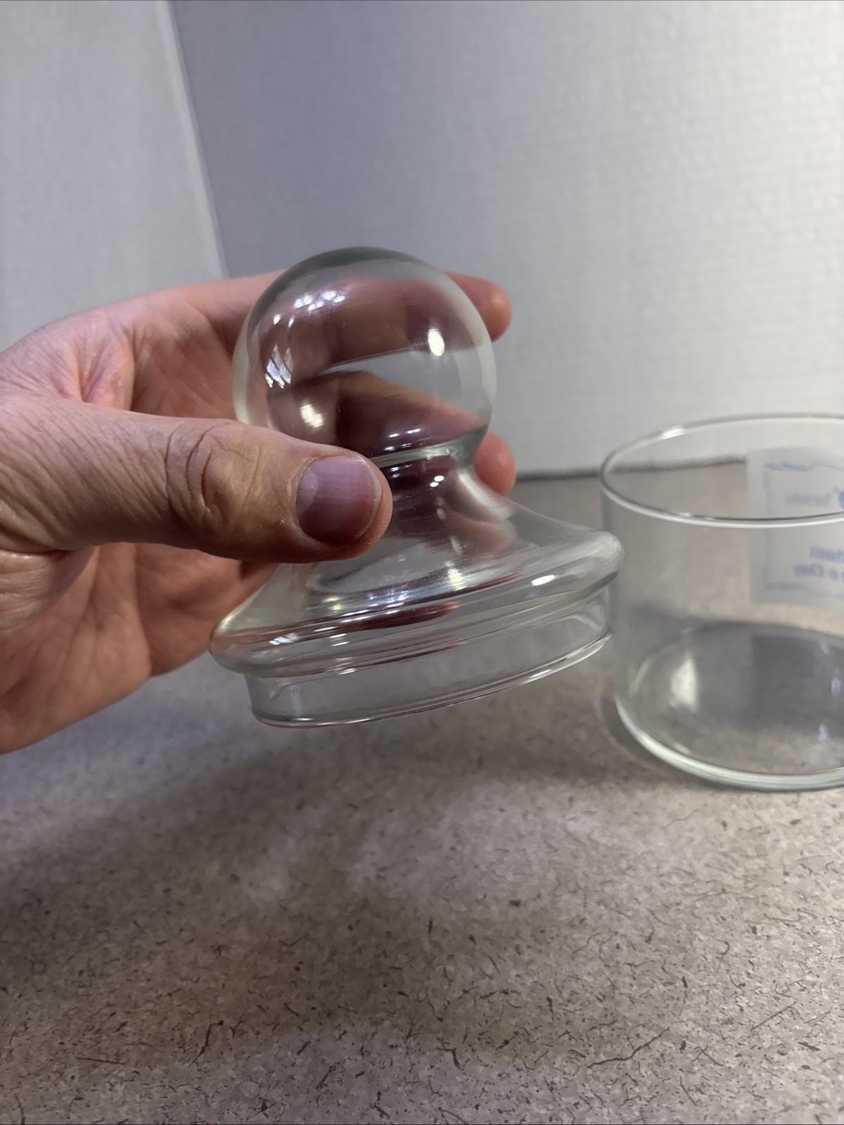 Micronase Drug Rep Pharmaceutical Advertising Apothecary Jar With Lid Glass