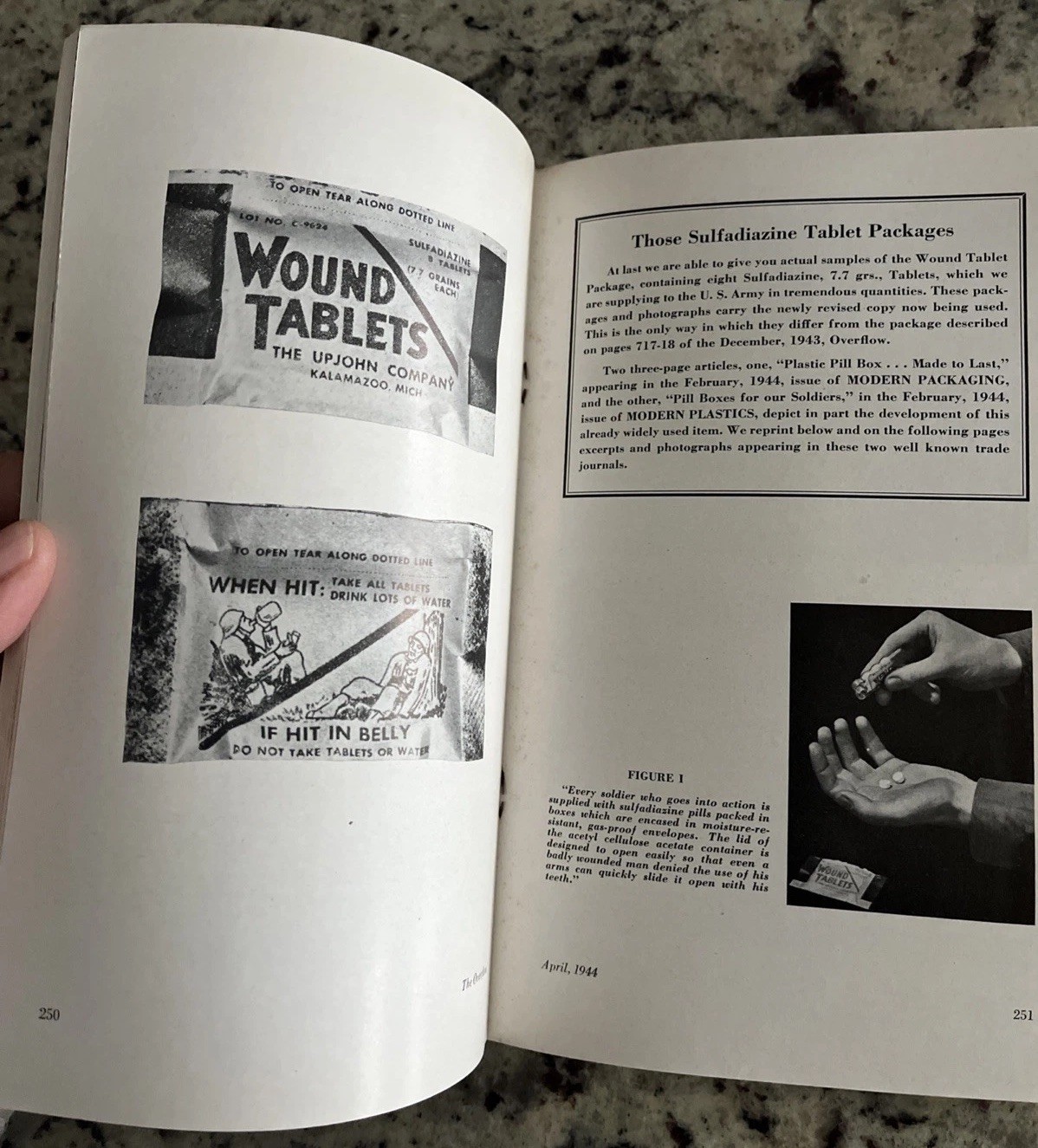 Vintage 1944 WWII Wound Tablets Upjohn Pharmaceuticals Employee Magazine Unicap