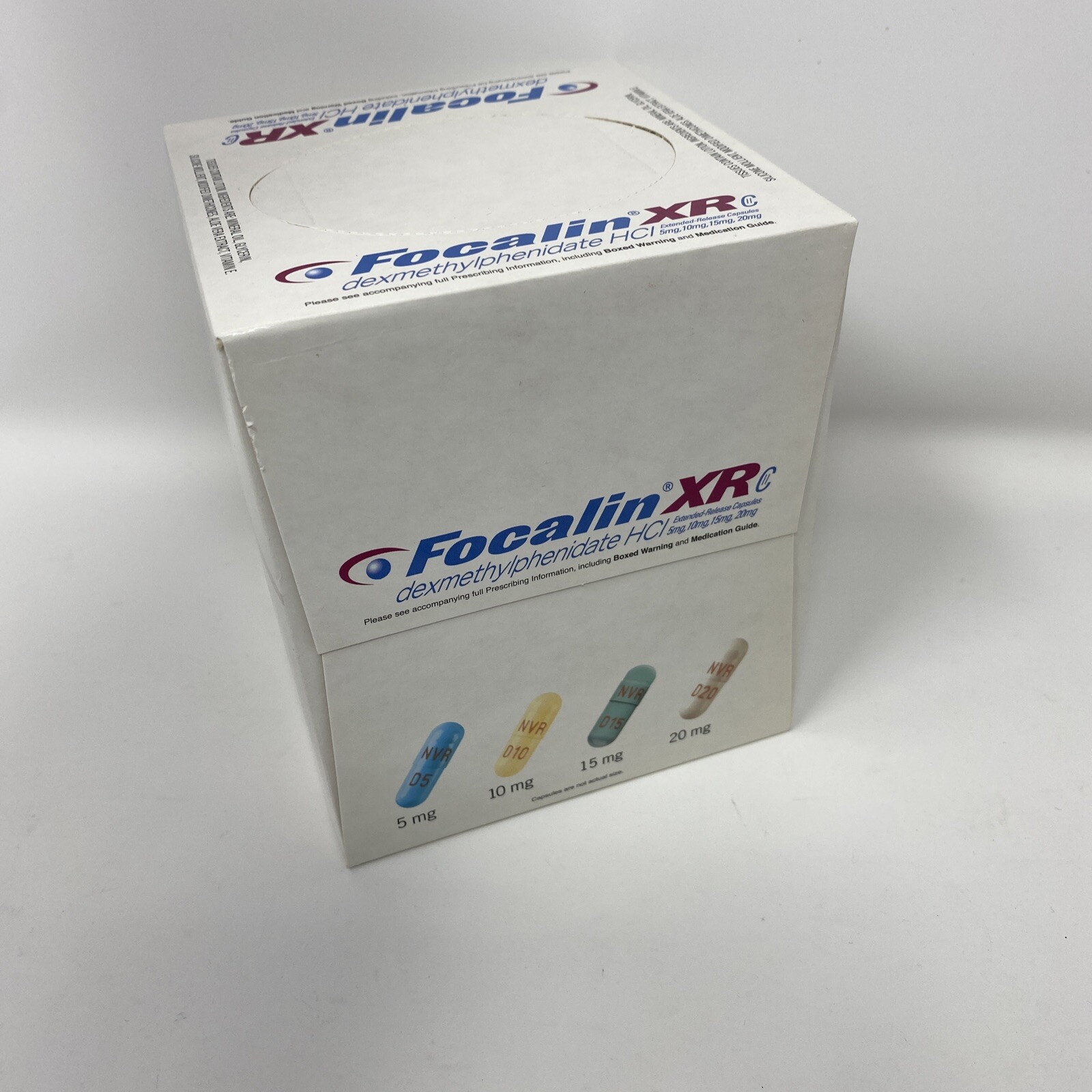 Vintage Focalin XR Tissue Box Pharmaceutical Pharm Rep 2007