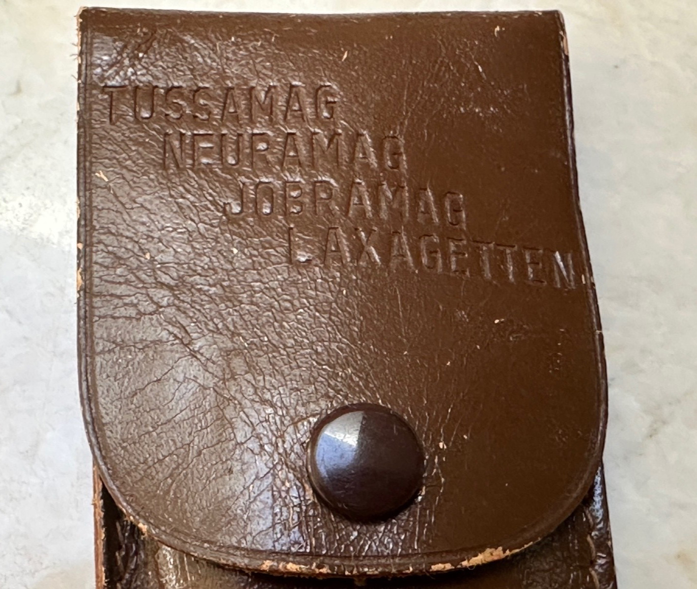 Vintage 1930’s Jobramag Pharmacy Leather Etui / Pouch BROWN