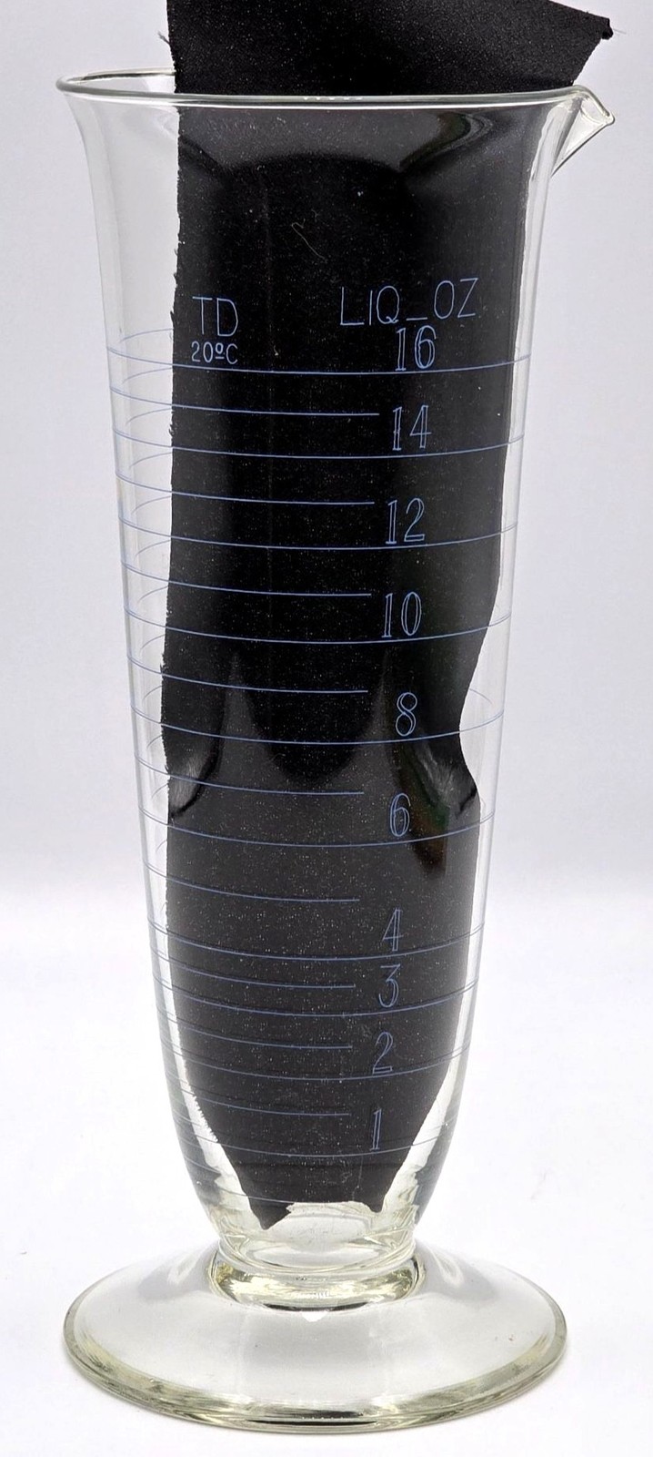 Laboratory Pharmacy VTG Measuring Vessel Flask 16oz Max K EXAX USA Blown Glass