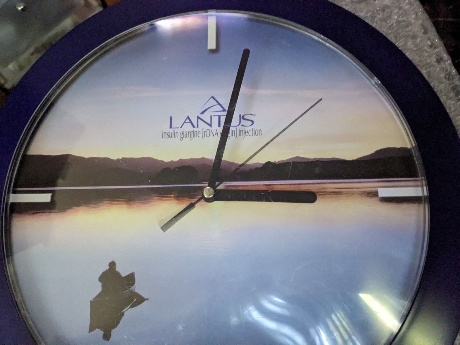 Vtg Lantus Insulin Drug Rep Pharmaceutical Promo Sanofi-Aventis Wall Clock Works