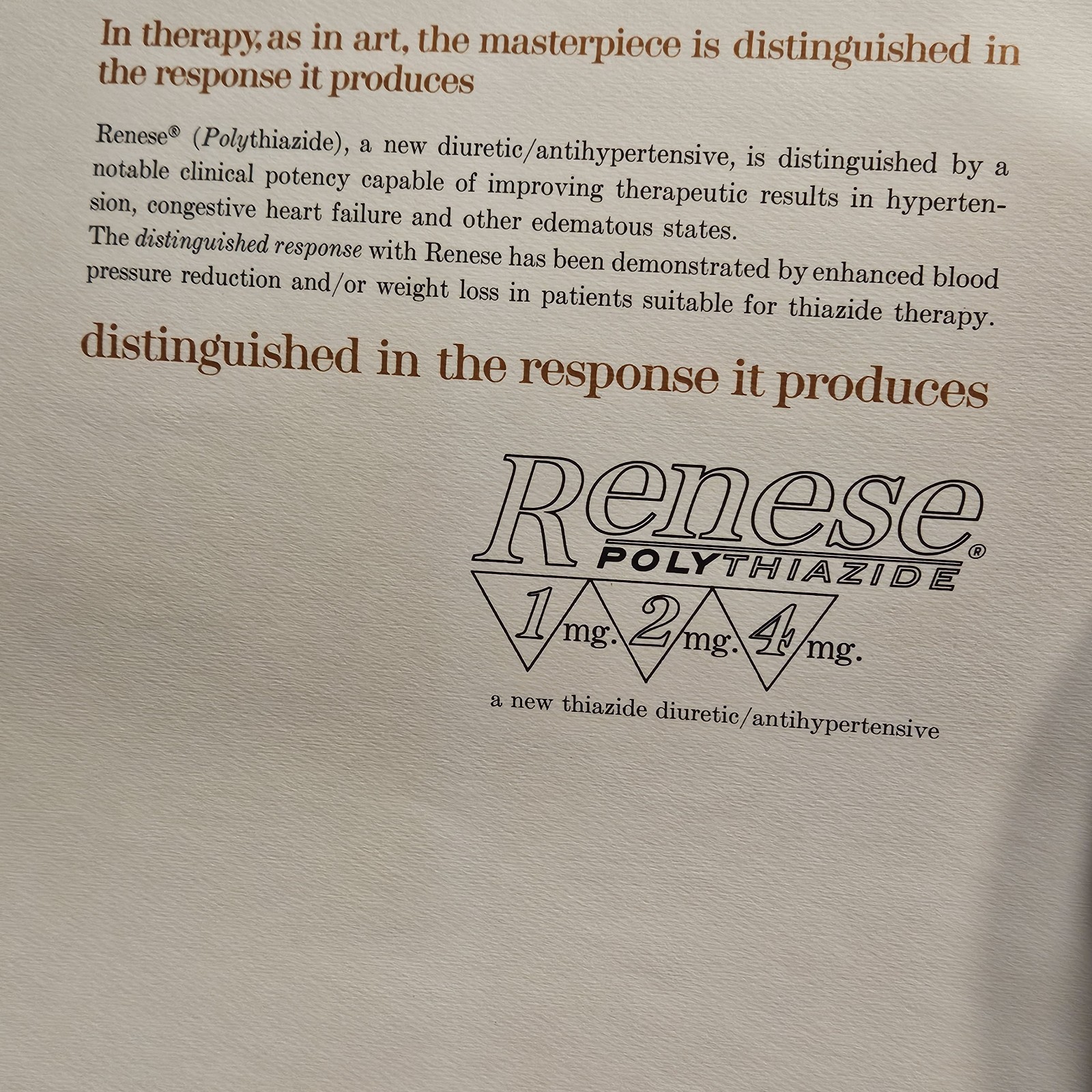 Vtge 1960s Medical Ephemera Renese Art With Letter Advertising Pfizer Vermeer