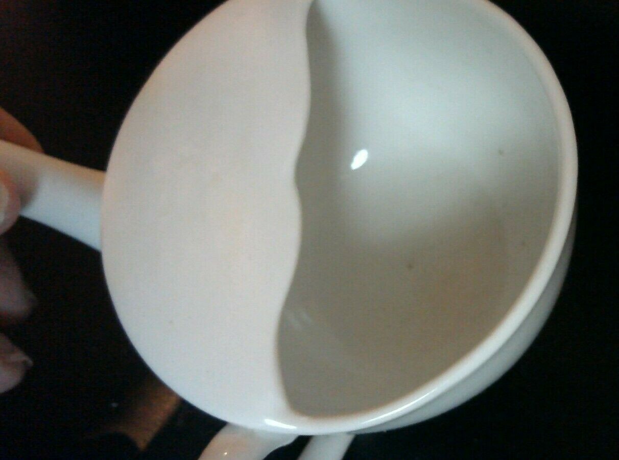 Vintage W T & C Germany Infant or Invalid White Porcelain Medicine Cup / Feeder