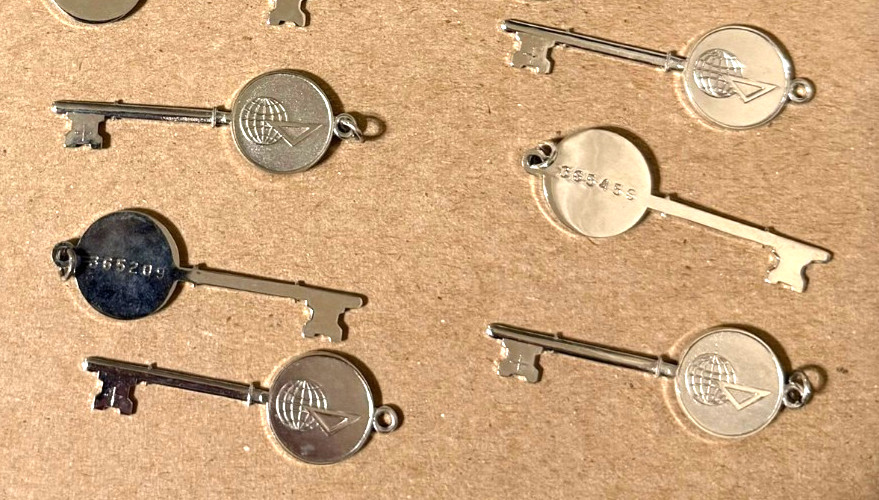 Lot of 17 Vintage Richardson Vicks Co Employee Service Award Keys Charms Numbere