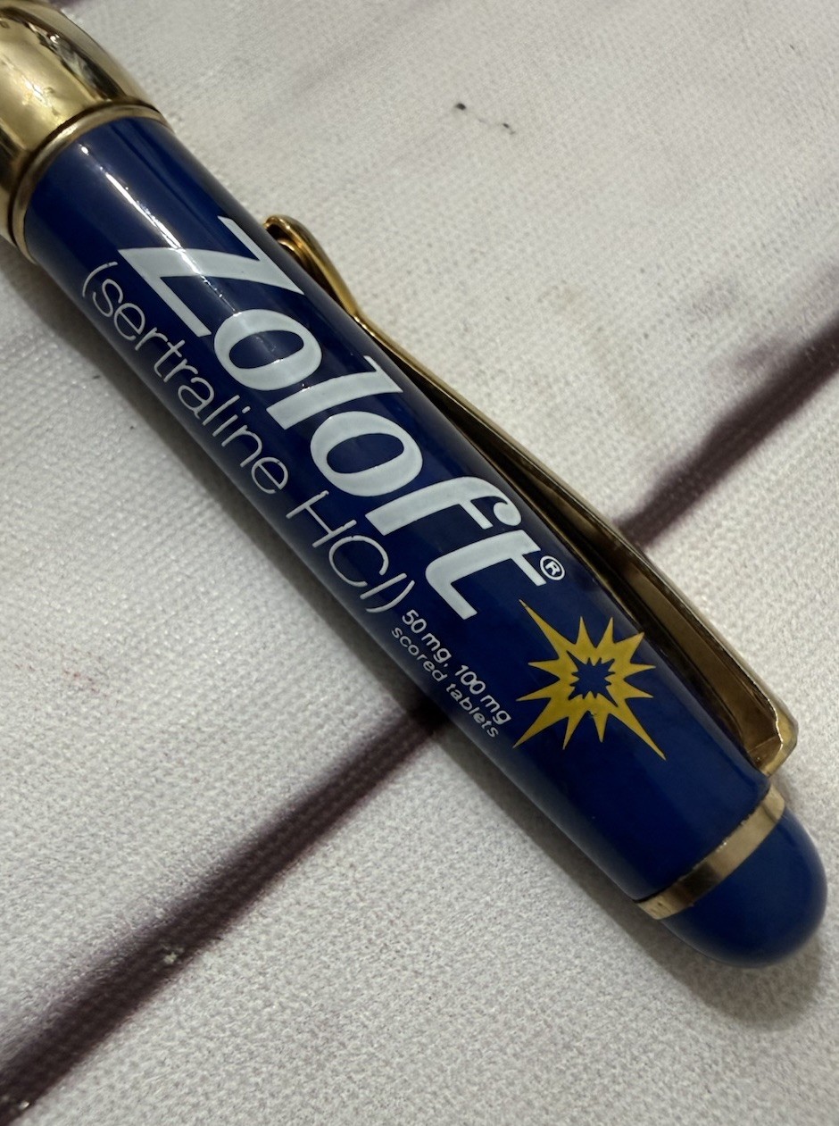 Zoloft Heavy Metal Drug Rep Pen Pharmaceutical Medical Promo