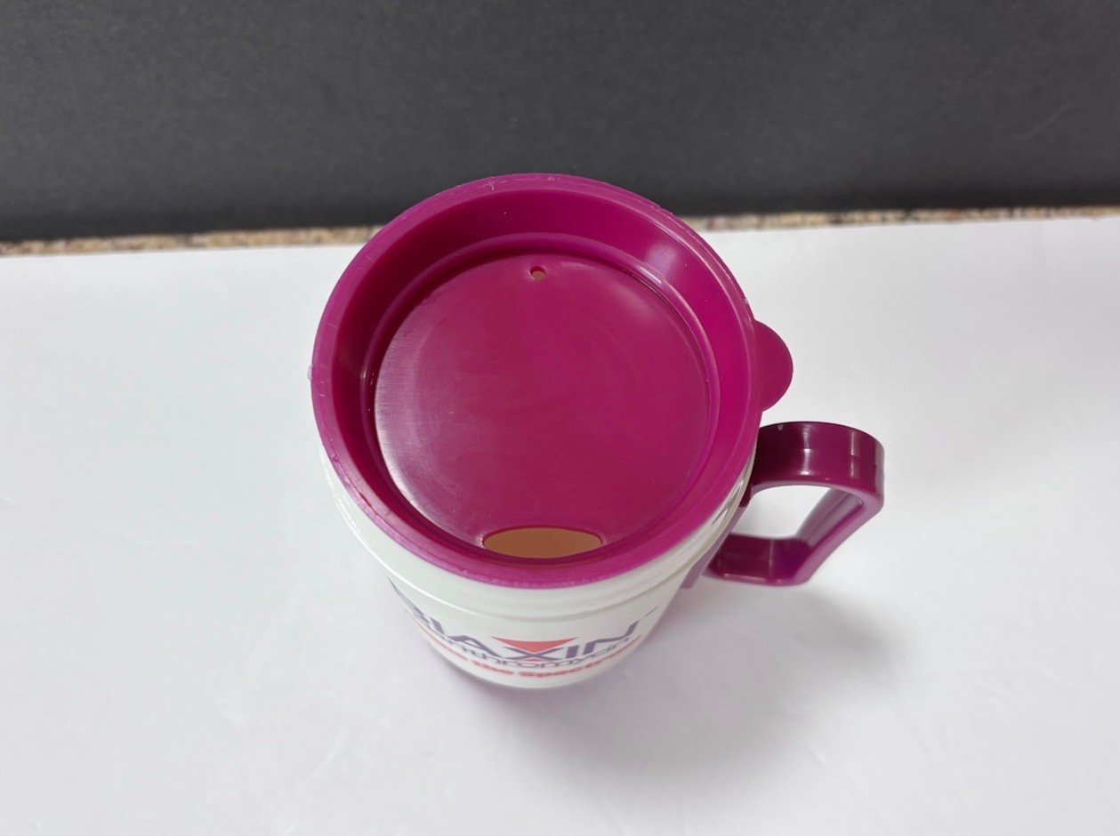 Vintage BIAXIN Pharmaceutical Advertising Promotional Cup Thermal W/Lid Medical