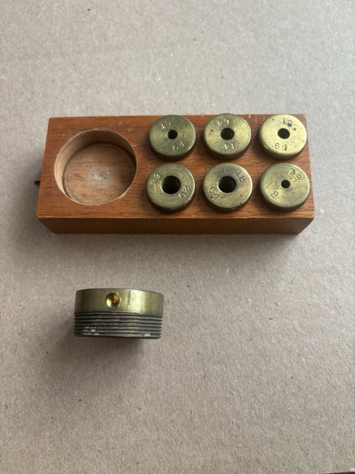 ANTIQUE RARE SOLID BRASS SCREW IN Pharma COUNTERWEIGHTS PAT. JULY 6TH, 1897