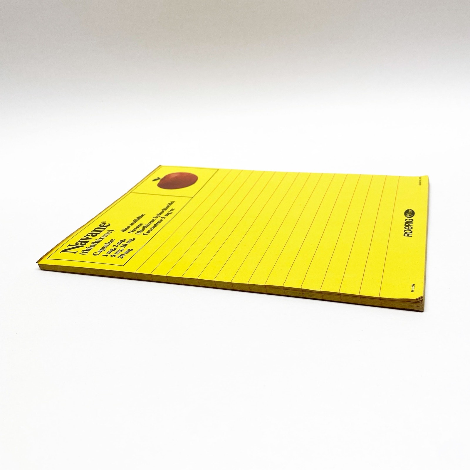 VTG 1975 Navane Thiothixene Yellow Lined Note Pad, Pharmaceutical Advertising