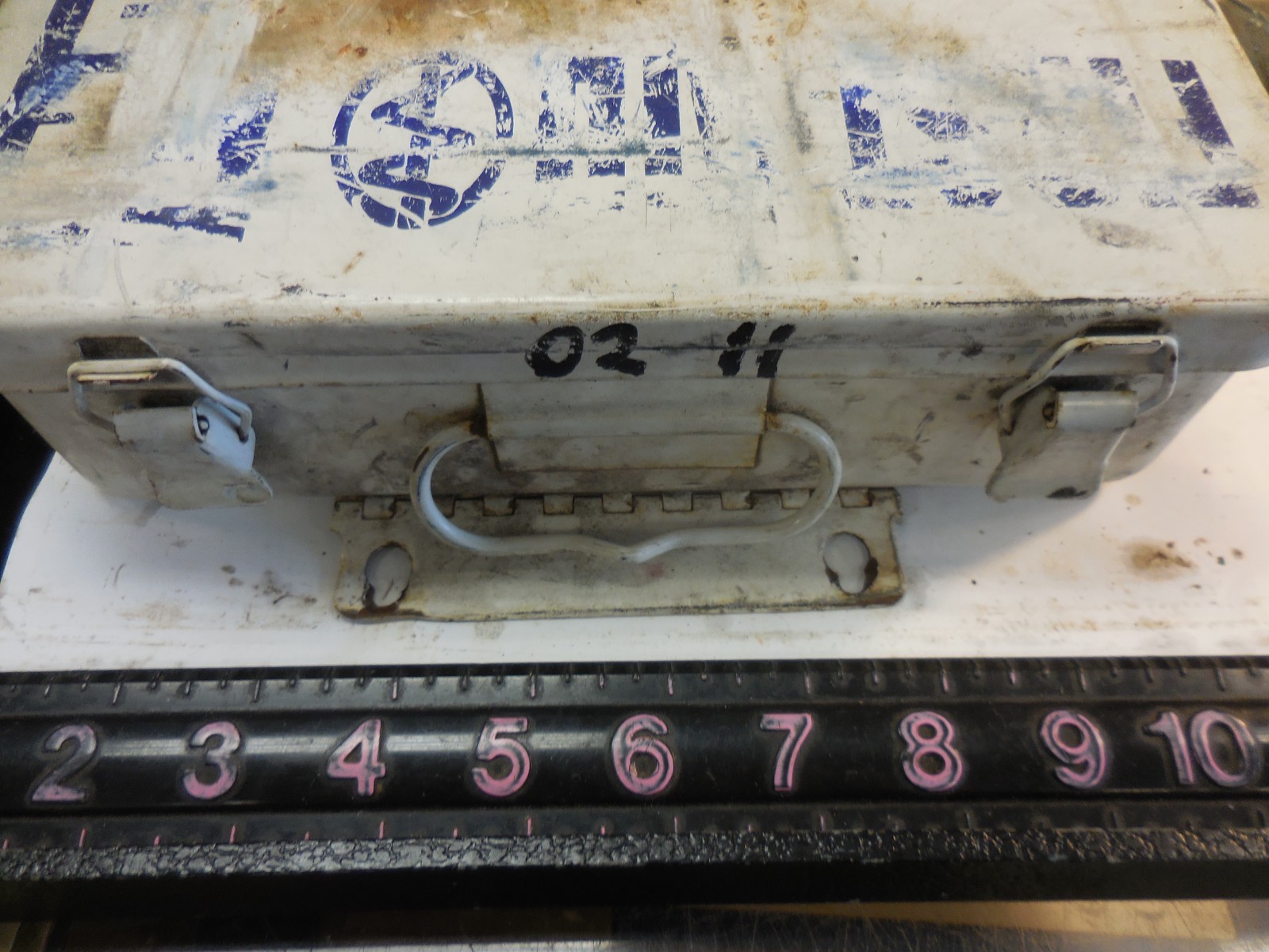 VTG Metal First Aid Kit Box BLUE BIRD BODY CO. Coach Heavy Steel Bluebird