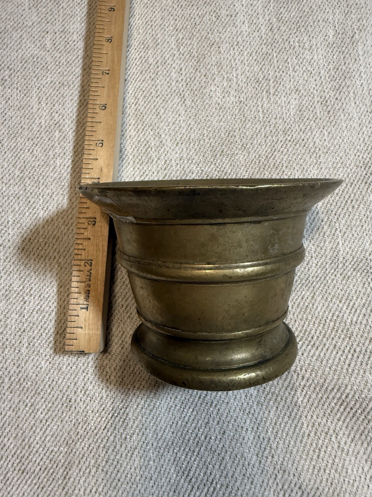 Heavy Solid Brass Mortar Pestle Apothecary Pharmacist Druggist