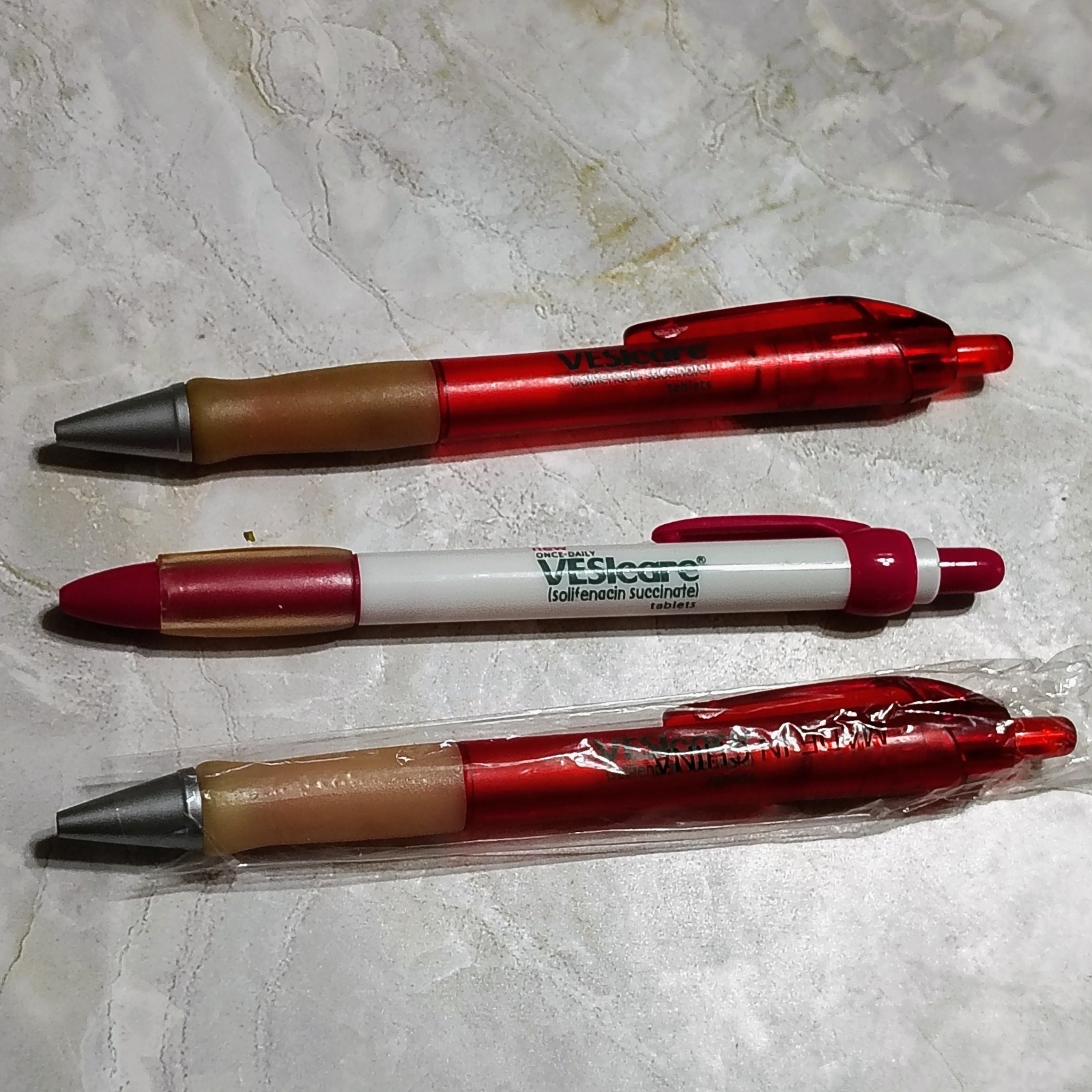 HTF Translucent Vesicare Pharmaceutical Drug Rep Lot of 3 Pens Medical