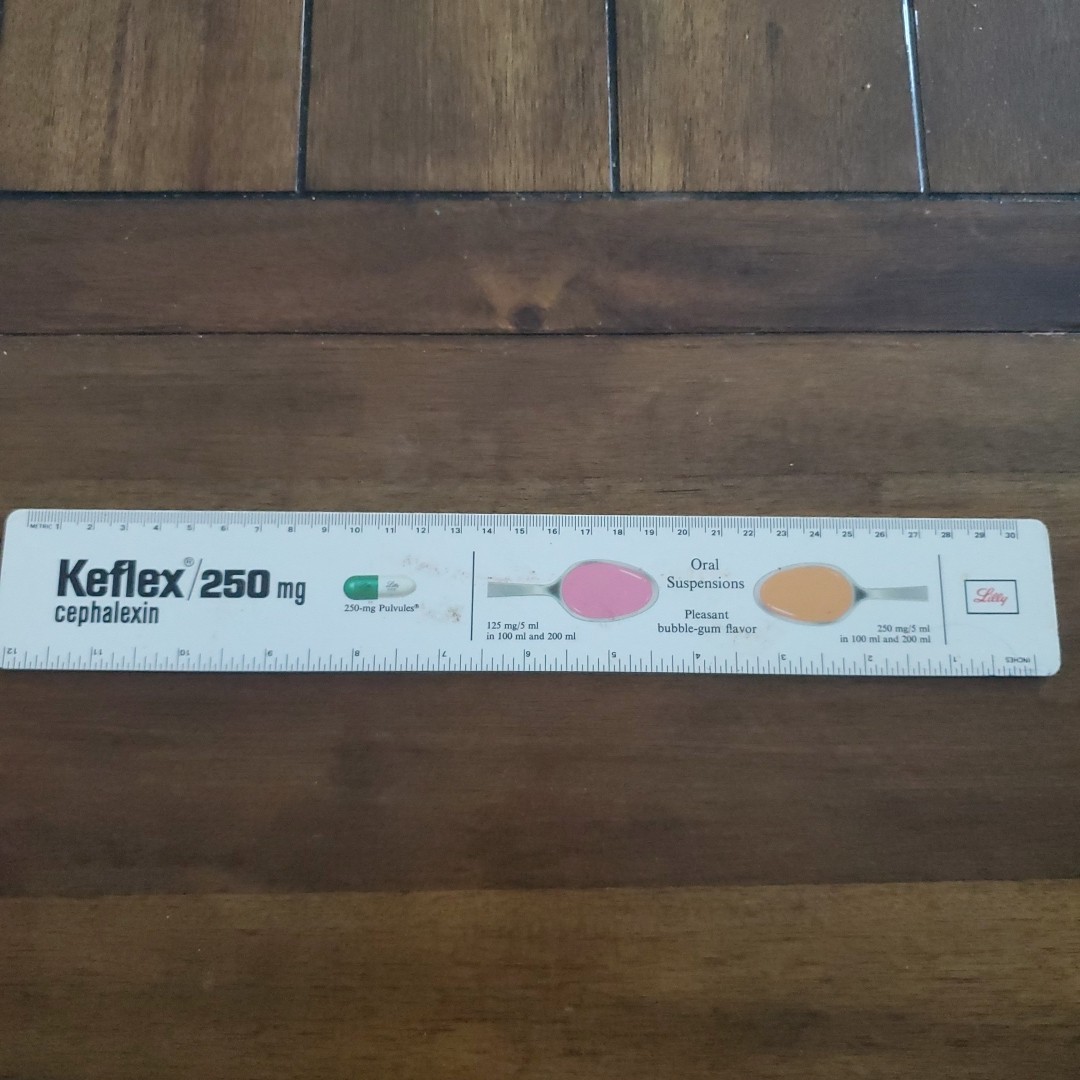Eli Lilly Promotional 12″ Ruler Vintage Keflex Collectible Cir 70s