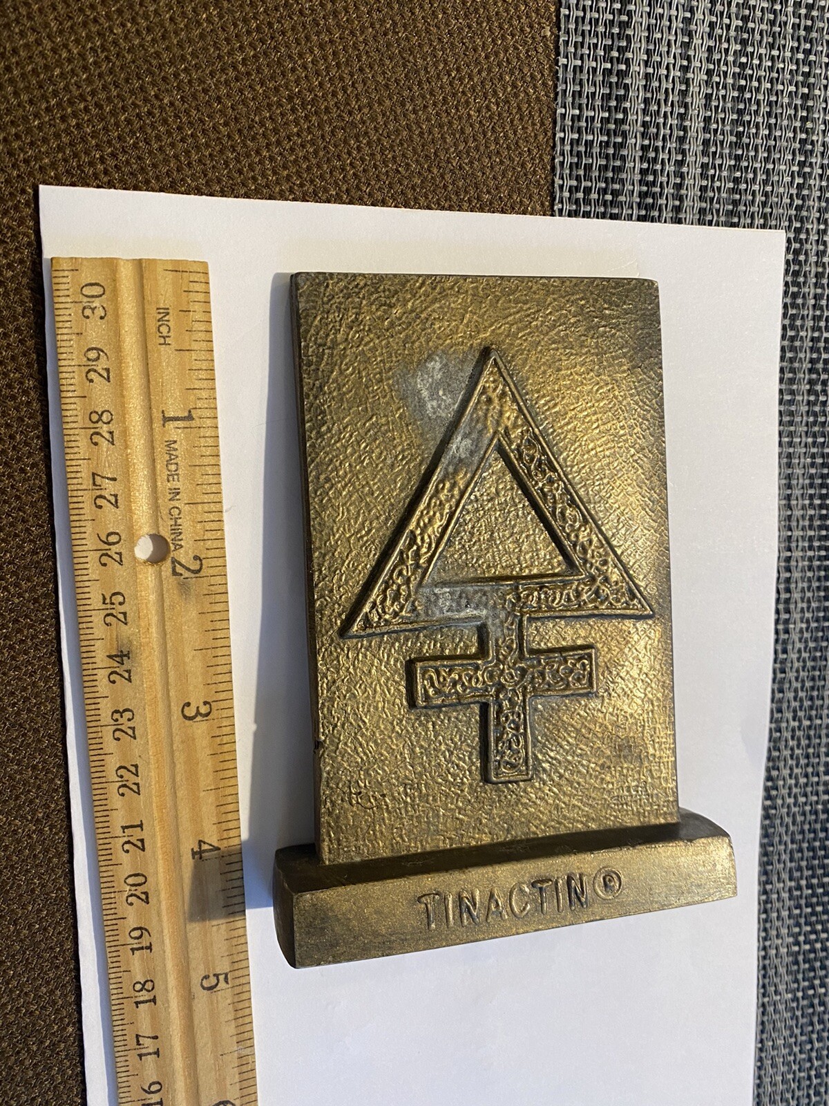 1981 Secundum Artem Tinactin Metal Paperweight Pharmacy RX Drugstore
