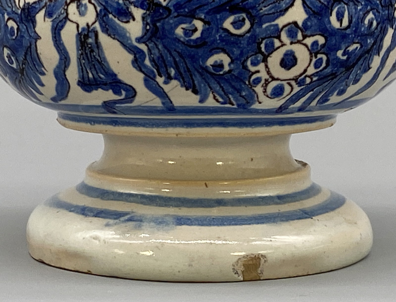 c. 1730 Italian Majolica Nove Waisted Blue & White Albarello Drug Pharmacy Jar