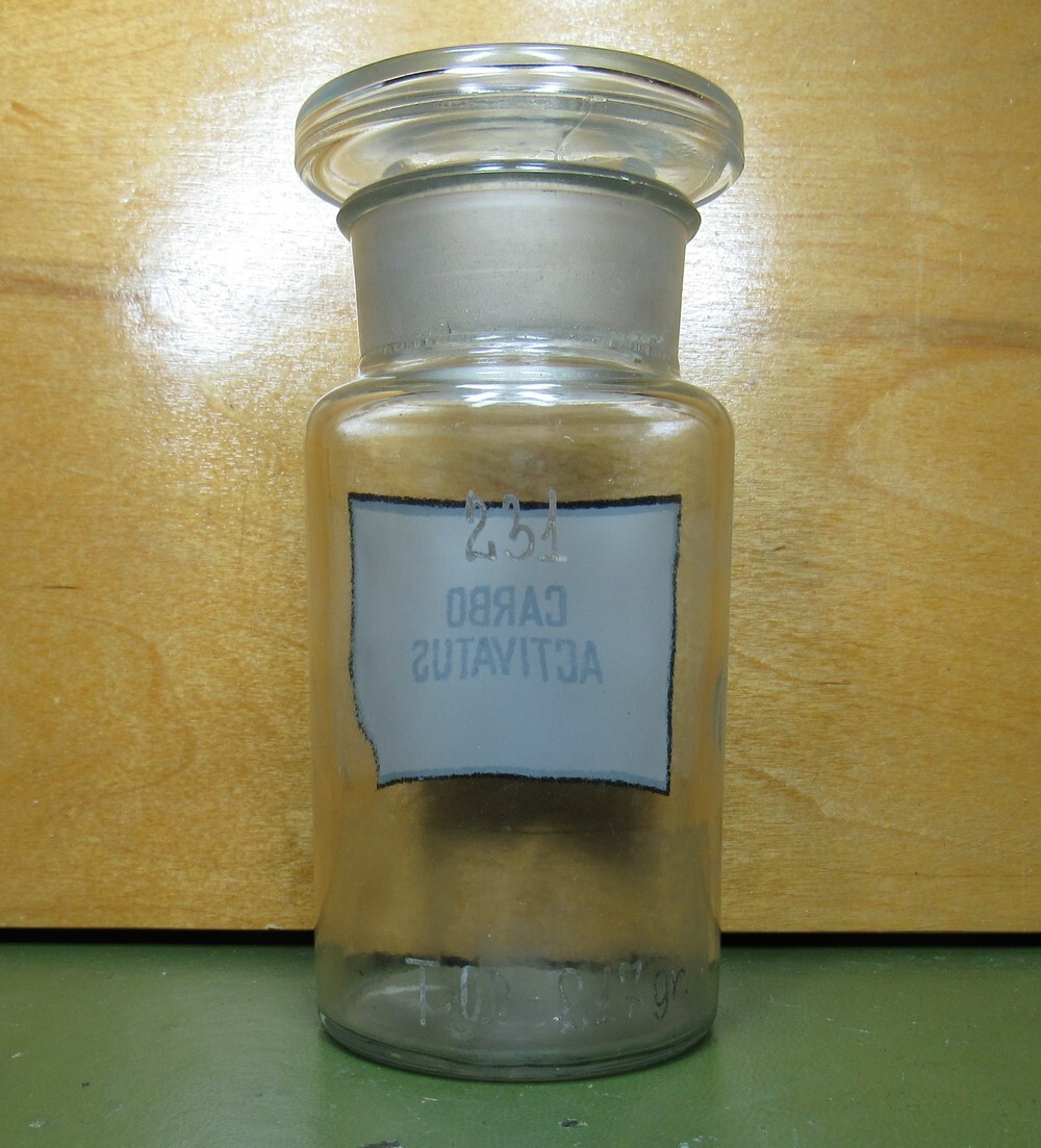 Vintage Medical Science Glass Bottle,Germany,CARBO ACTIVATUS
