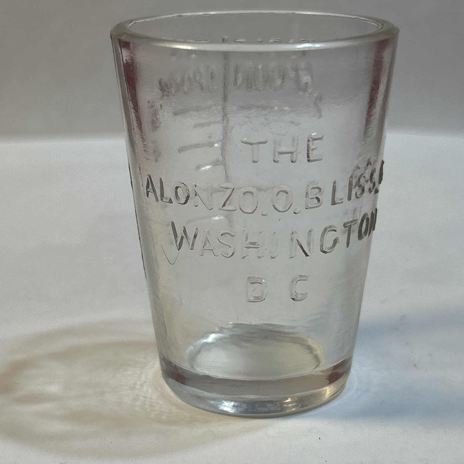 Antique Apothecary Dose Measurement Glass Our Native Herbs Alonzo O. Bliss Co