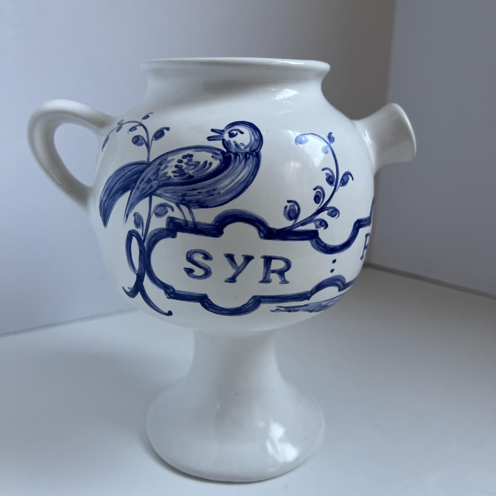 1989 APOTHECARY JAR ~SYR ROSAR SOL~ REPRODUCTION by LILLY PORTUGAL 7.5”