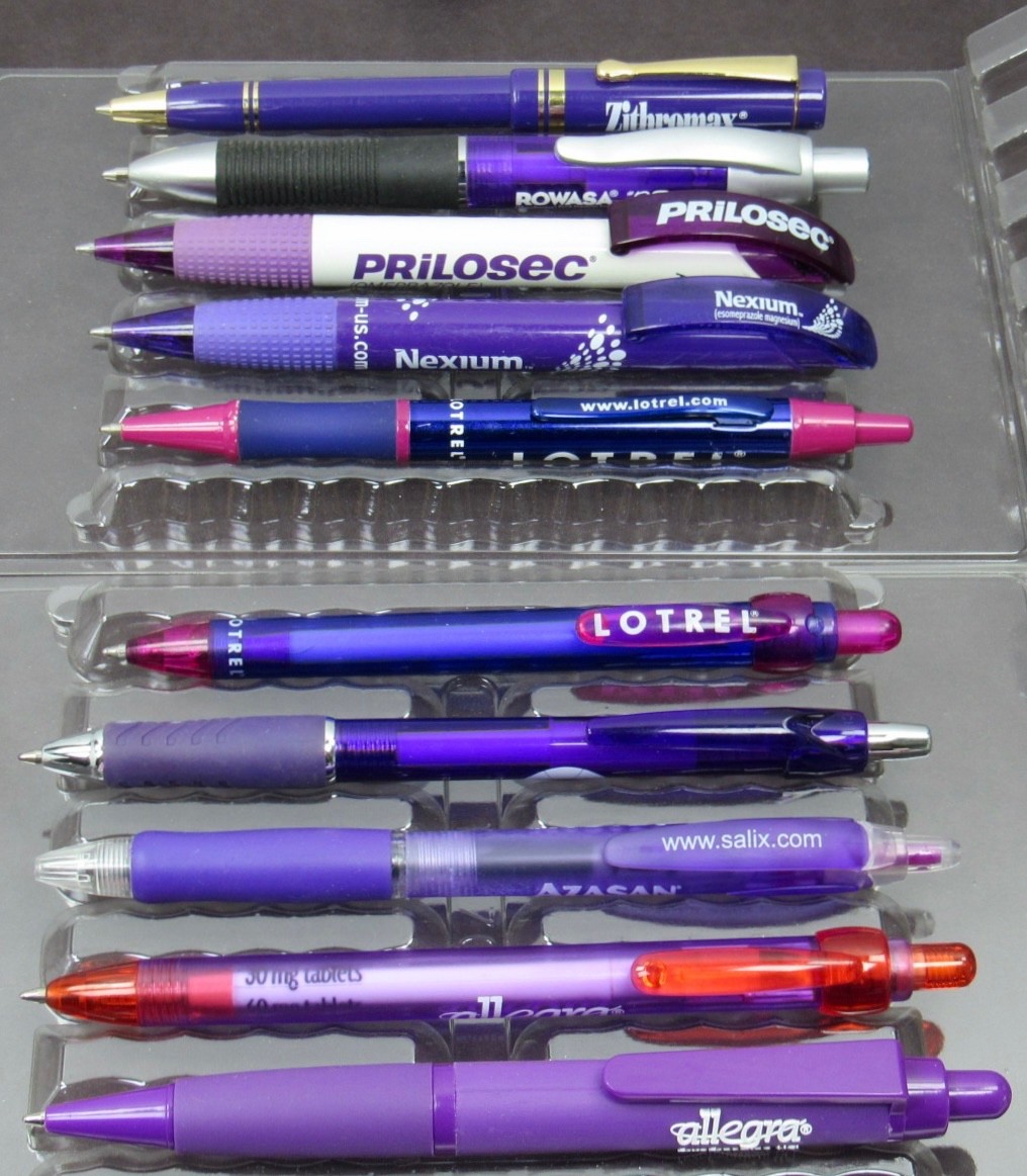 Drug Rep Lot 10 PENS Shades of Purple Pharmaceutical Promo Medical Advertising