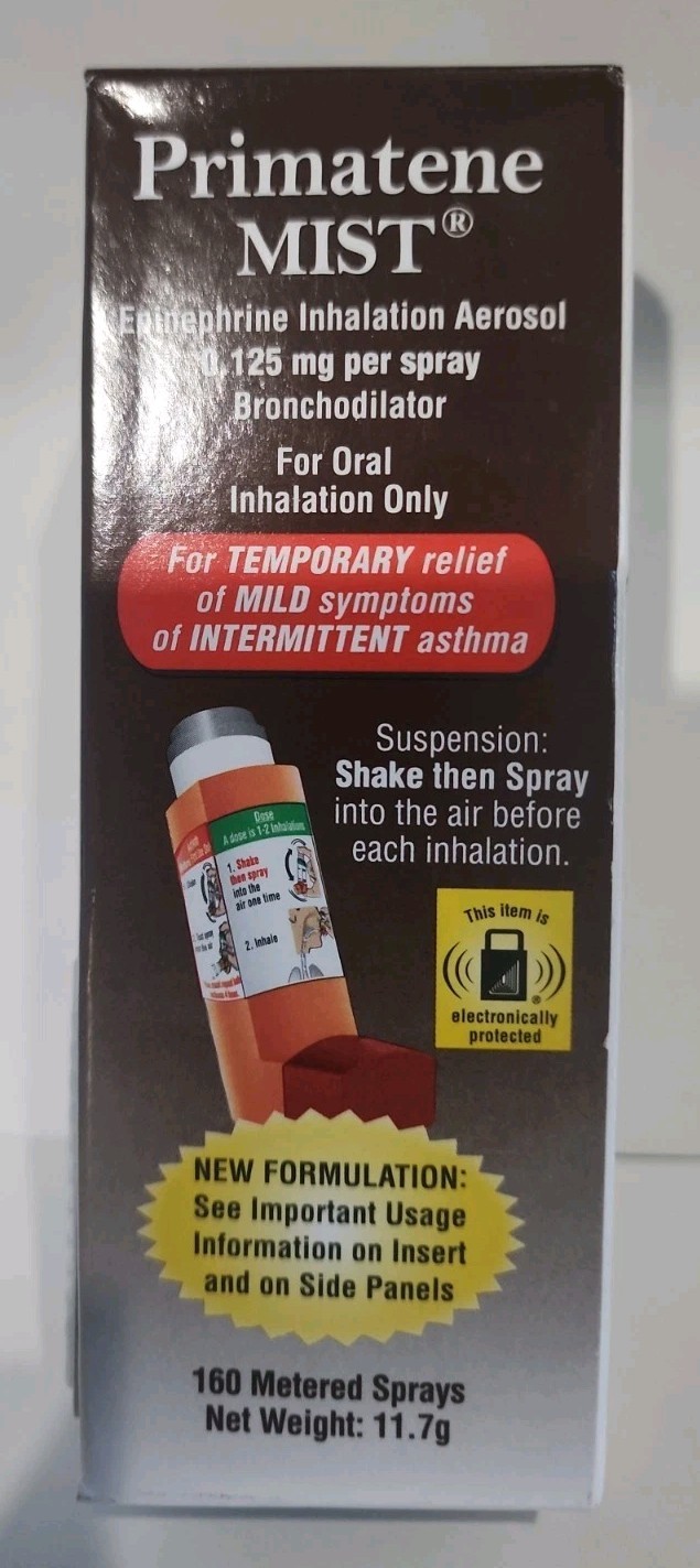 Primatene Mist ~ Epinephrine Inhalation Aerosol ~ 160 Metered Sprays ~ Exp: 5/27