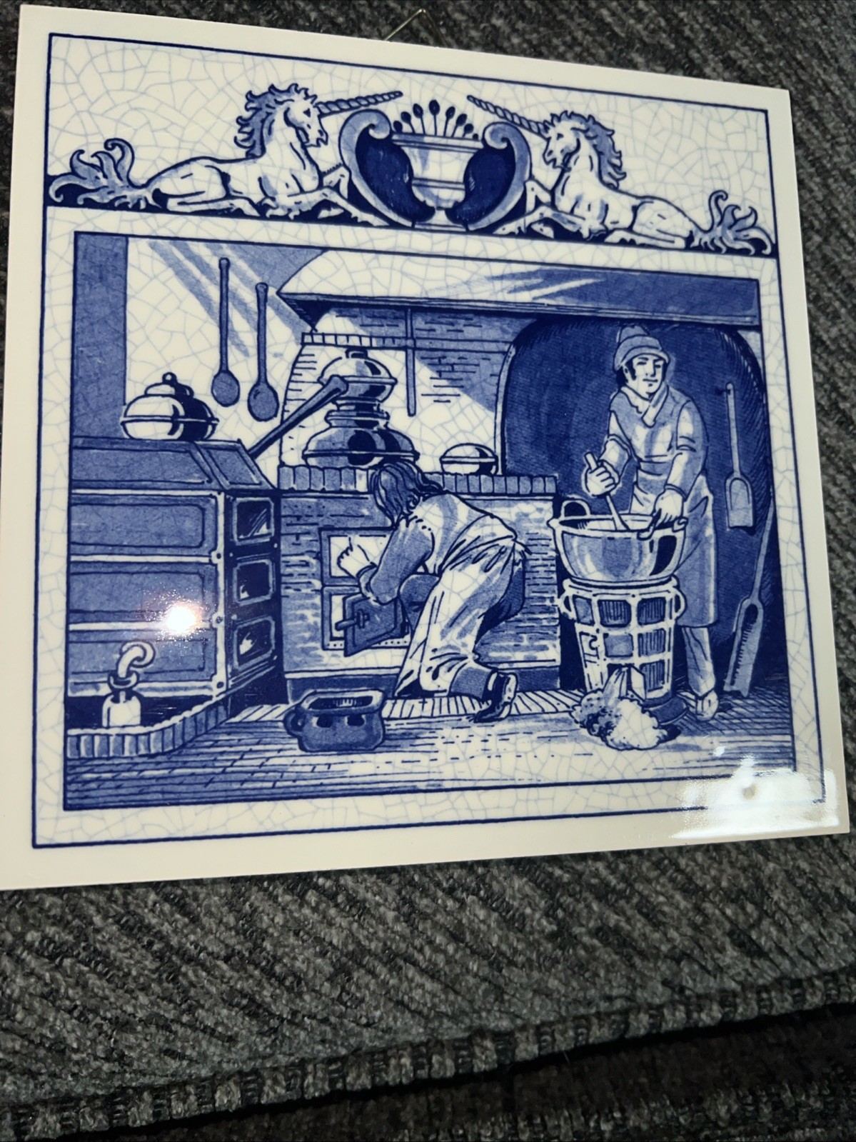 BURROUGHS WELLCOME Pharmacy English Pill Tile Pharmacist’s Laboratory DELFT(E7)