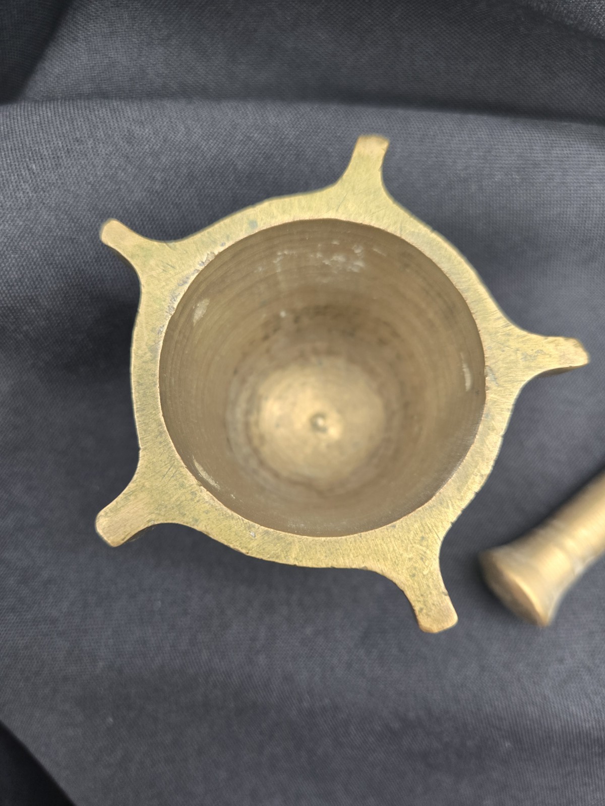 Vintage Solid Brass Mortar And Pestle, 2 X 2.75 And 3.75Inches