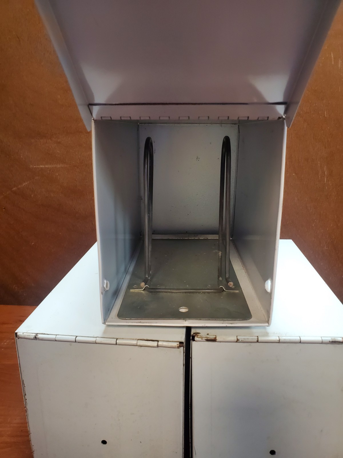 Lot Of 3 Vintage Metal White Rx Prescription Record File Pharmacy Boxes