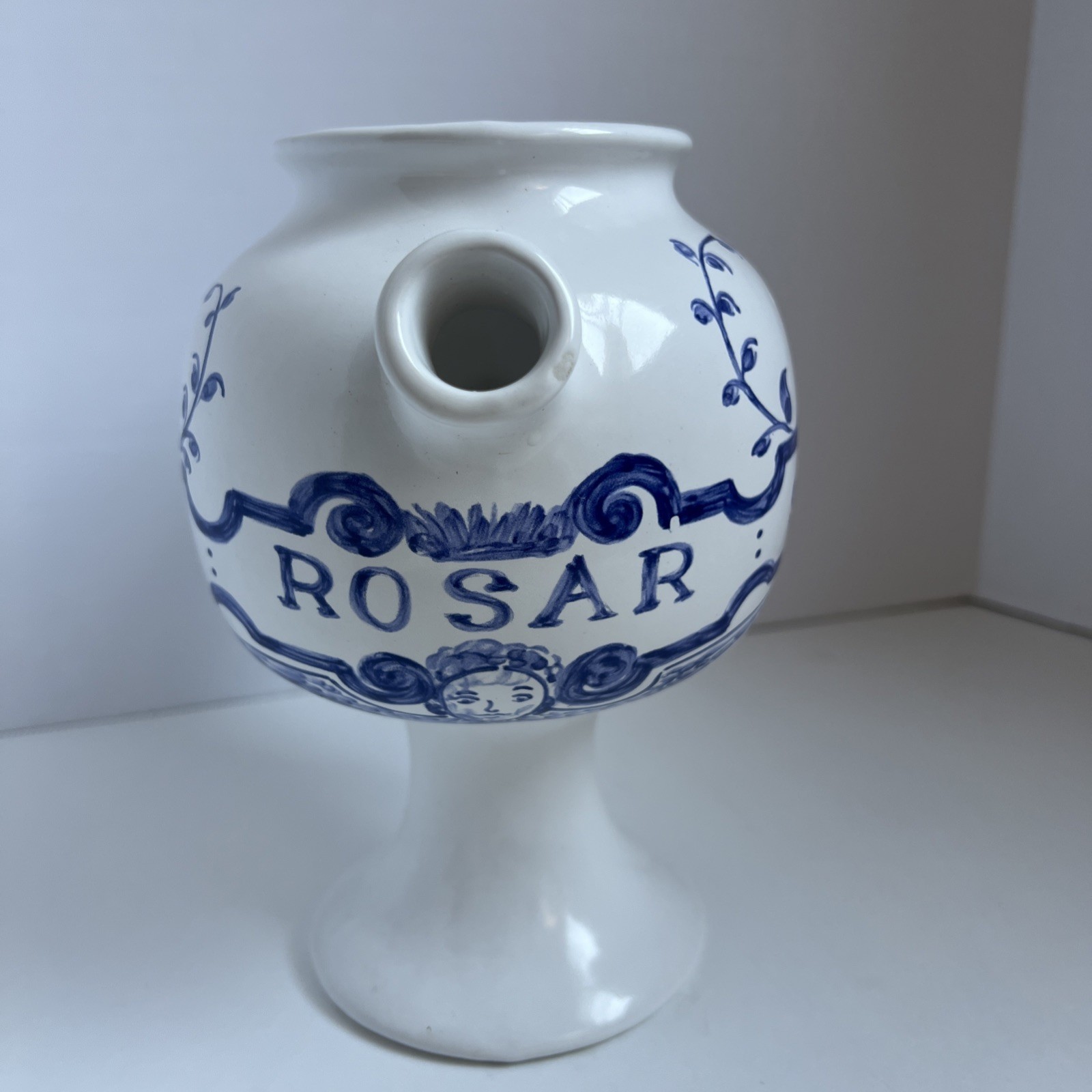 1989 APOTHECARY JAR ~SYR ROSAR SOL~ REPRODUCTION by LILLY PORTUGAL 7.5”