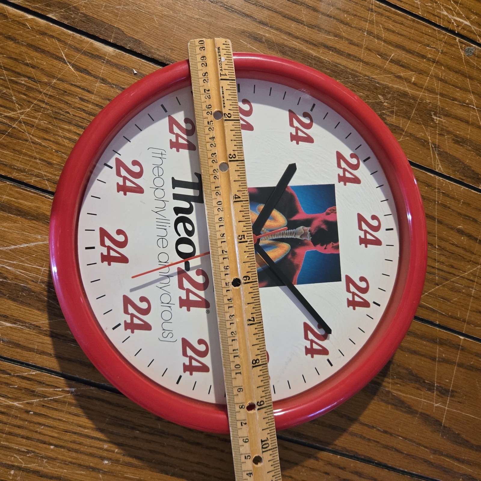 Theo-24 theophylline Pharmaceutical Drug Rep Promo Wall Clock Works Advertising