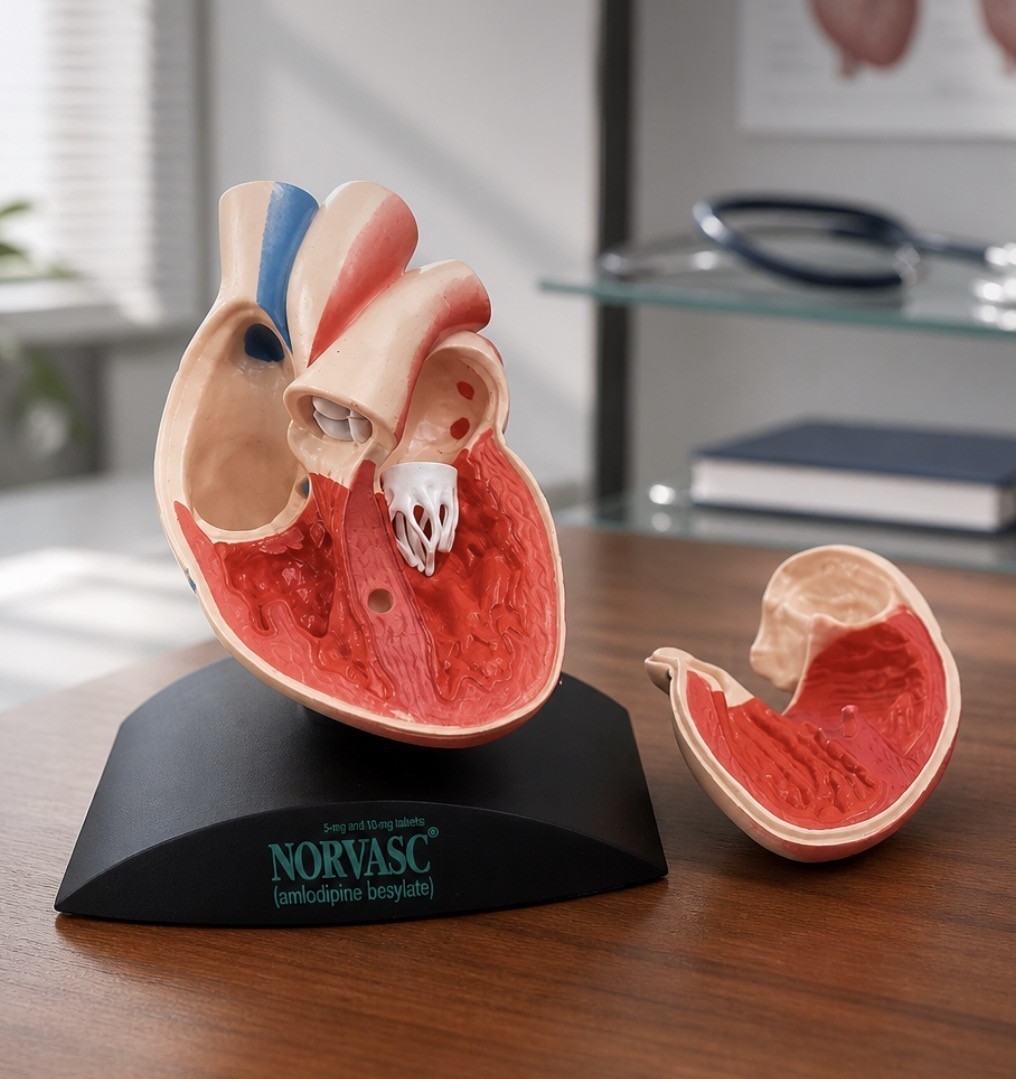Vintage Model Human Heart on Stand with Norvasc Logo – Drug Rep Pharma
