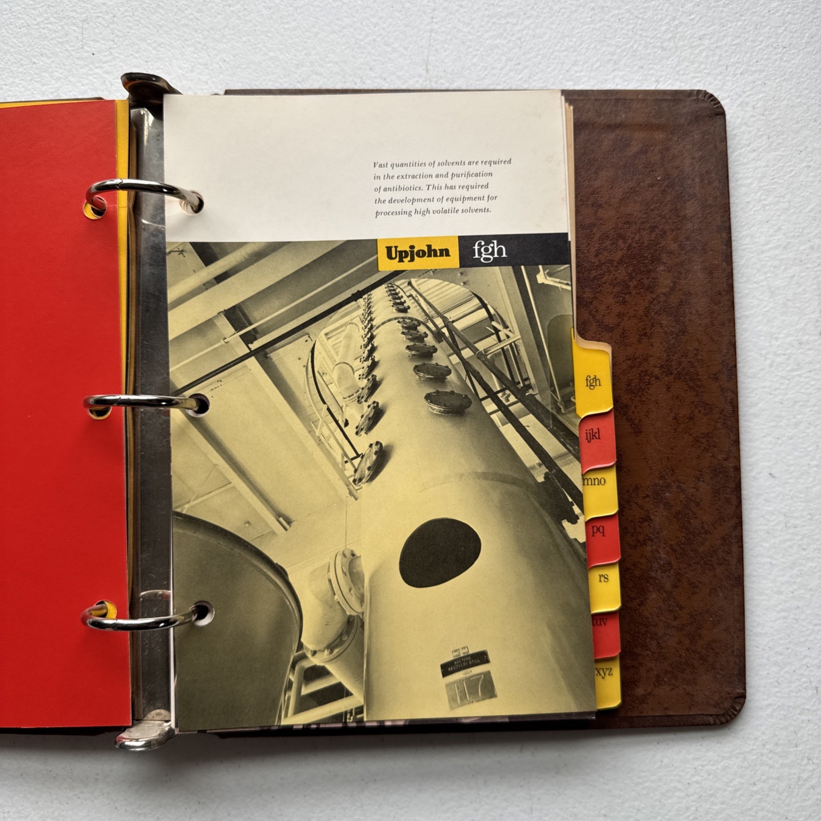Vintage 1971 Upjohn Company Binder With Pharmaceutical Product Info