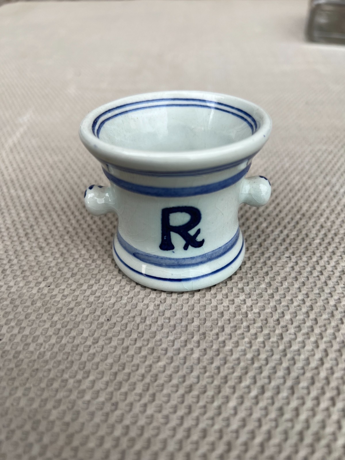 Vintage 1950 Squibb Pharmaceutical Delfts Holland Miniature Mortar No Pestle