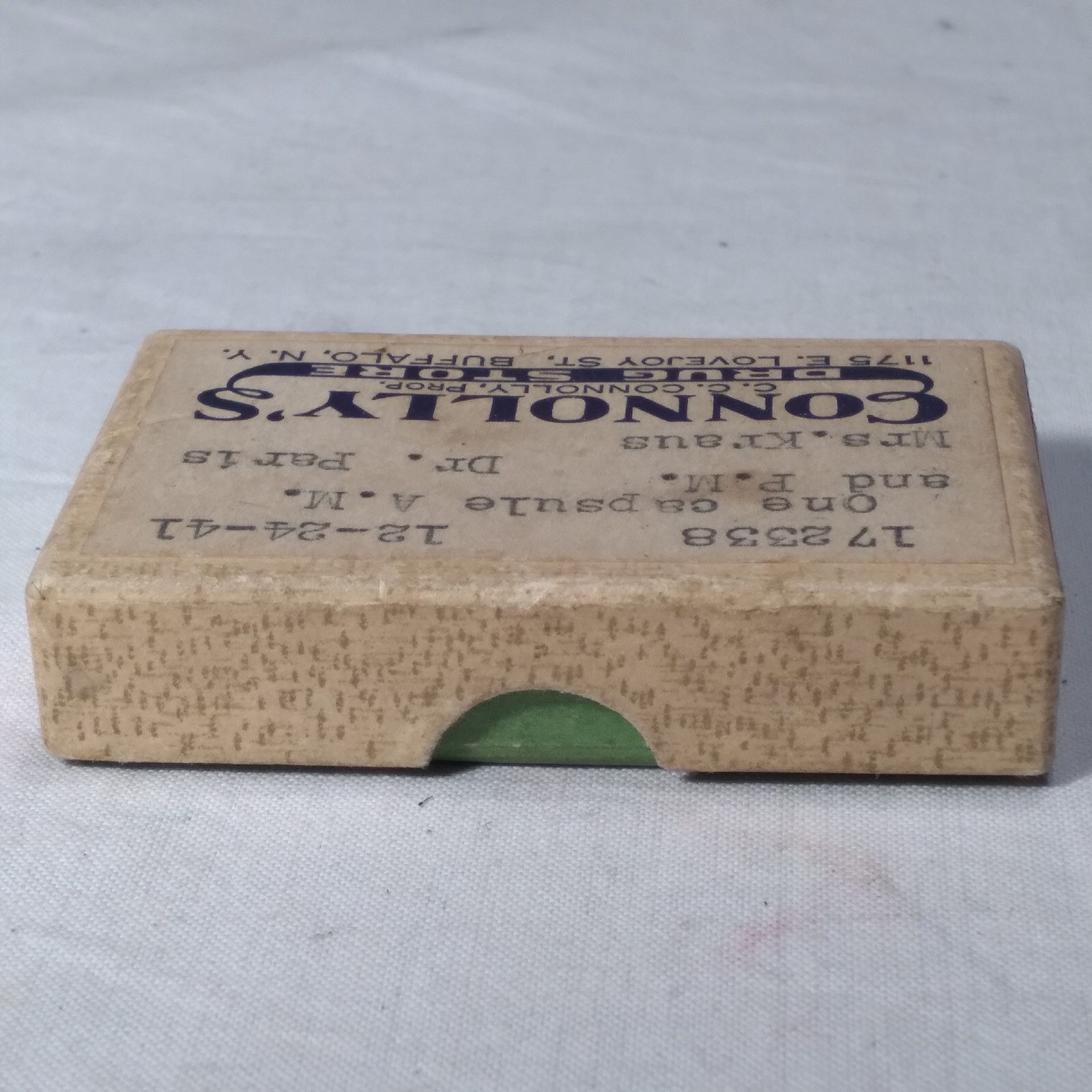 Antique Cardboard Drug Store Prescription Medicine Box 1941