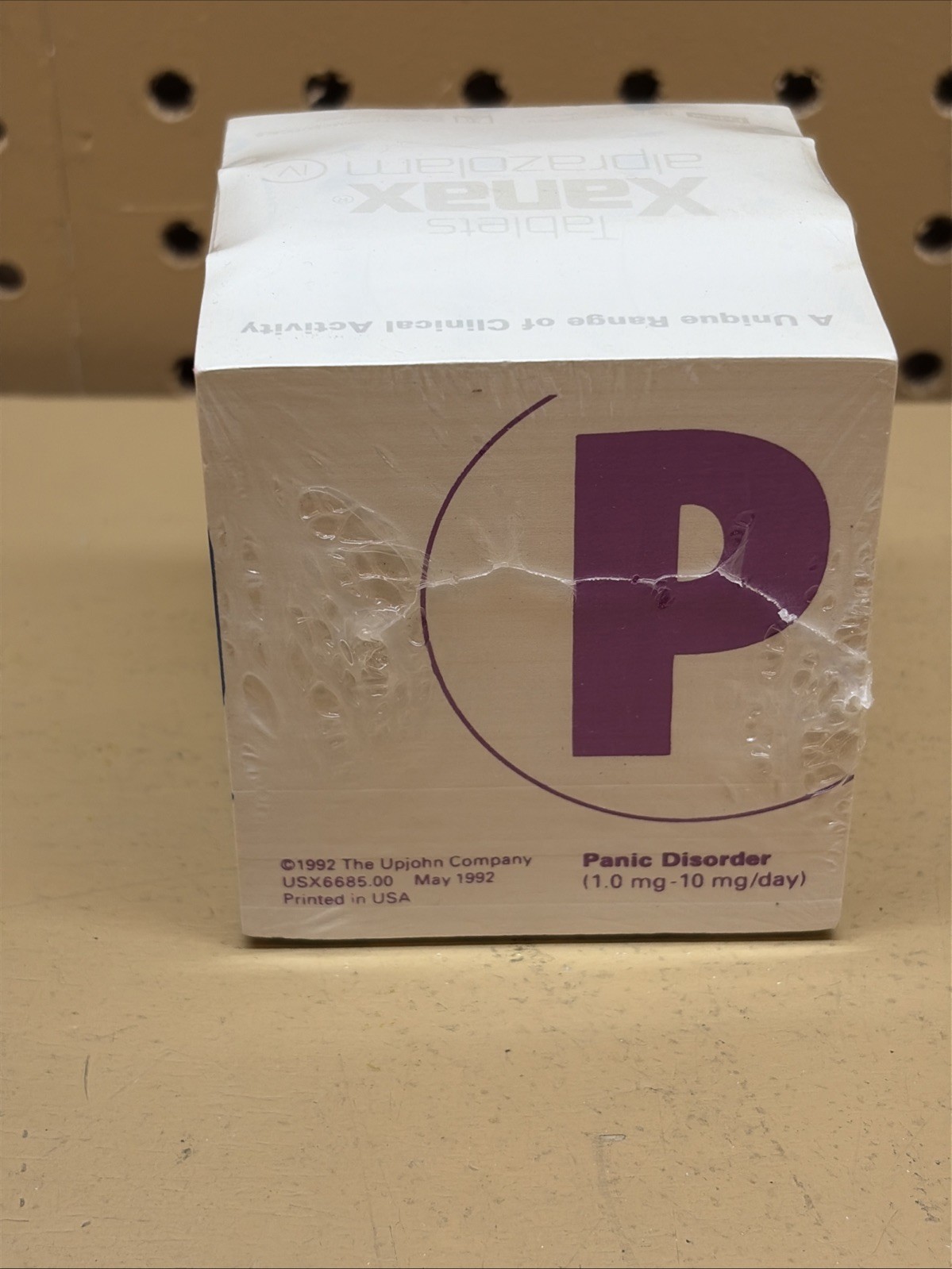 Vintage Xanax Pharmaceutical Advertising Post It Note Cube 1992 NEW Anxiety