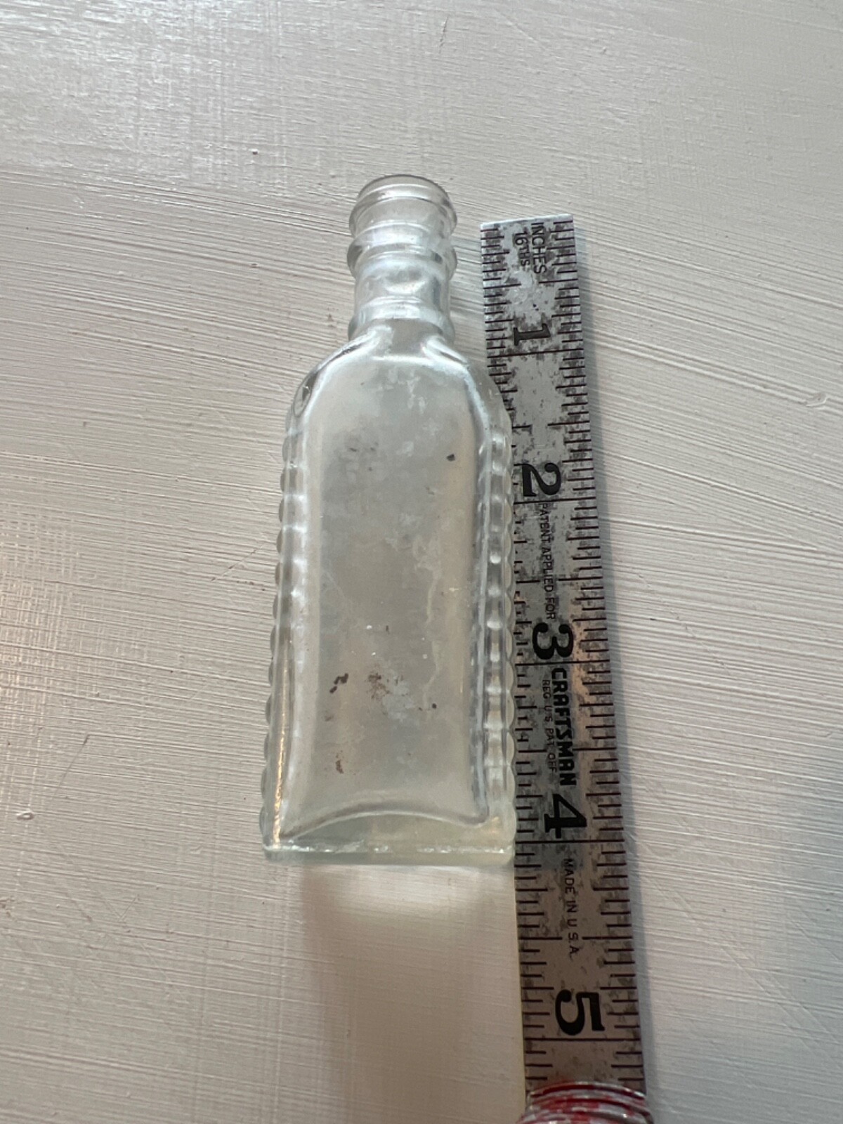 Vintage Clear Glass Medical Bottle Antique Apothecary 4” Pharmacy