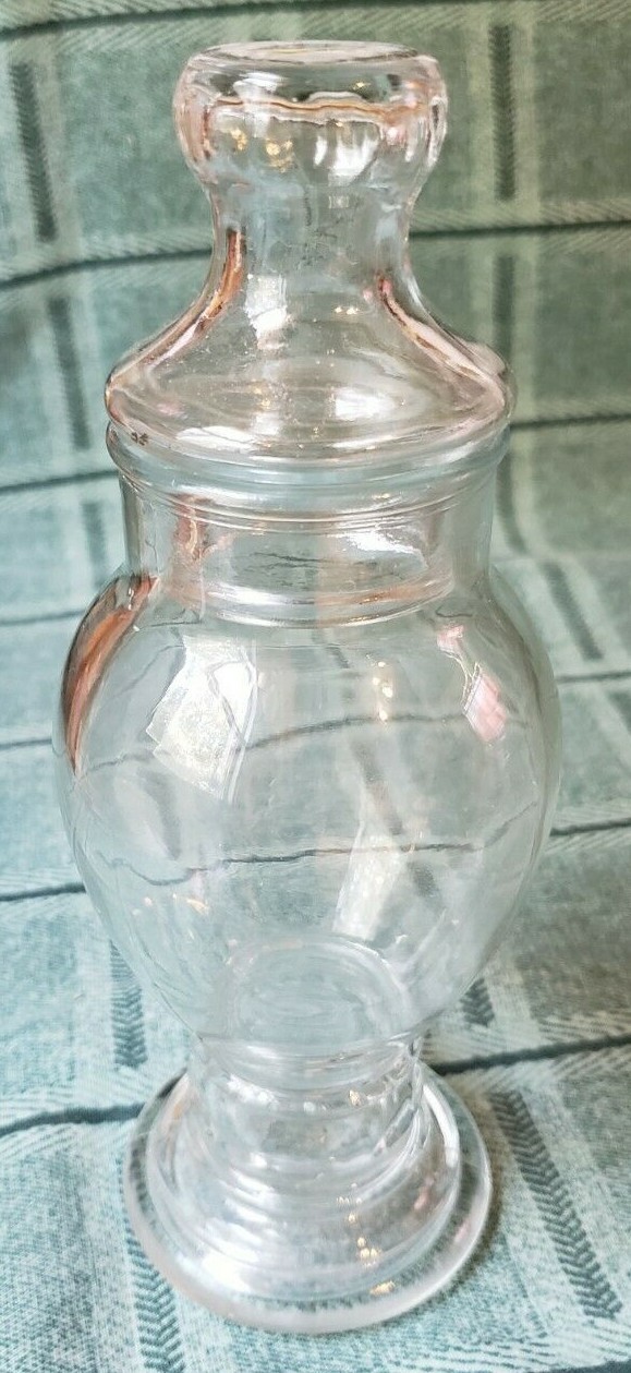 Vintage APOTHECARY Jar 8 1/4″ Tall Boho Shabby Rustic Cottage Core Farmhouse