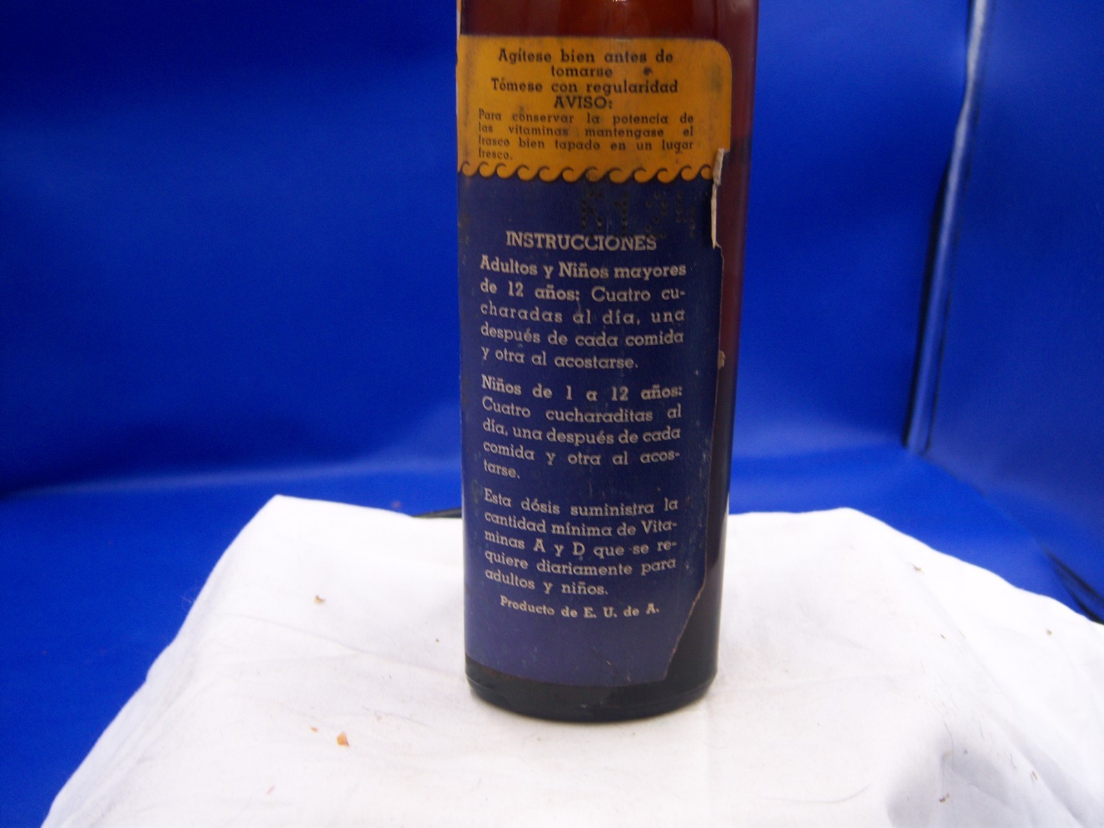 1940’s Ozomulsion Company New York, NY 8 5/8″ Amber Medicine Labeled Bottle