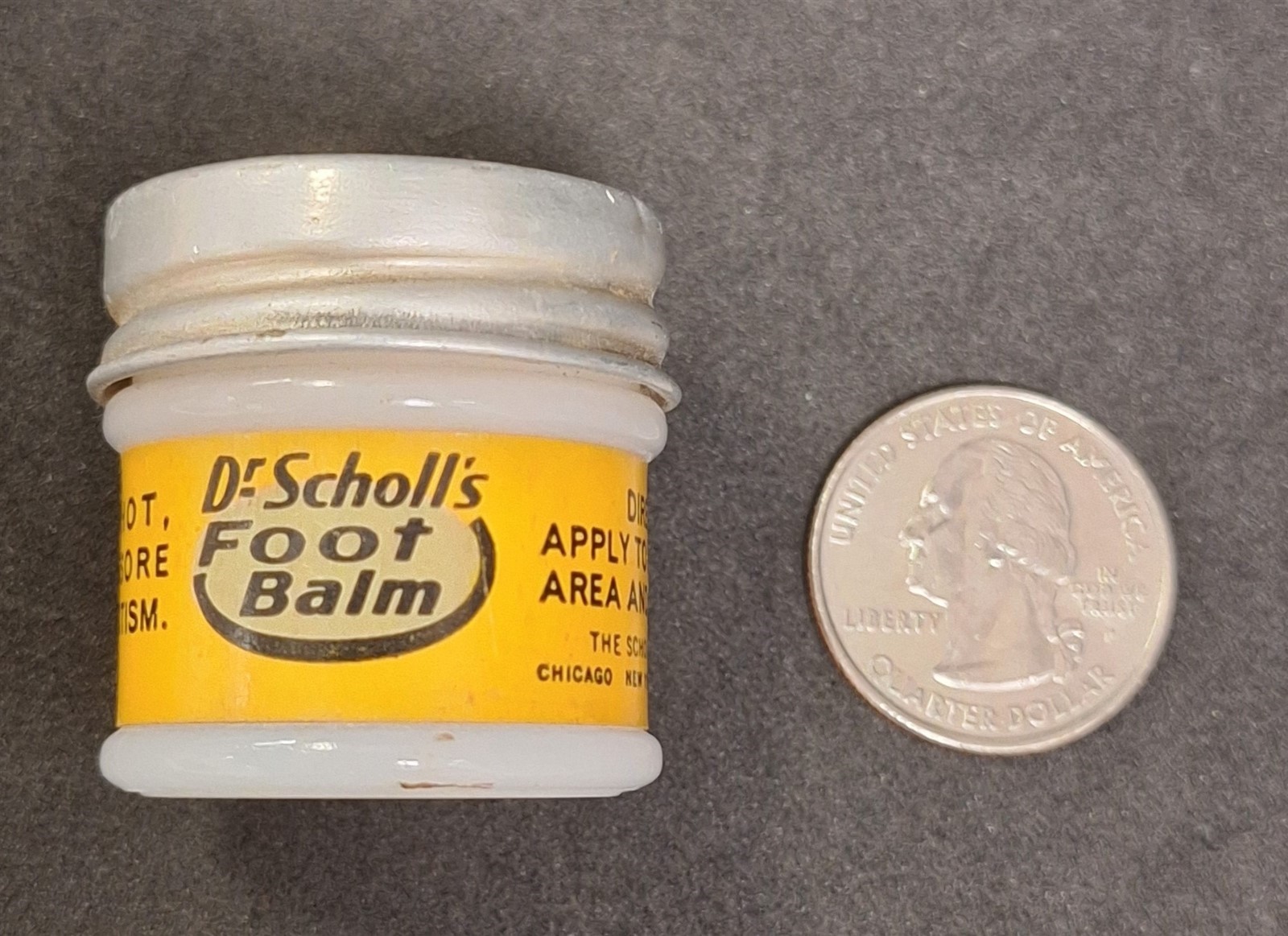 Vintage Dr Scholl’s Foot Balm Glass Jar Contains Product London New York Chicago