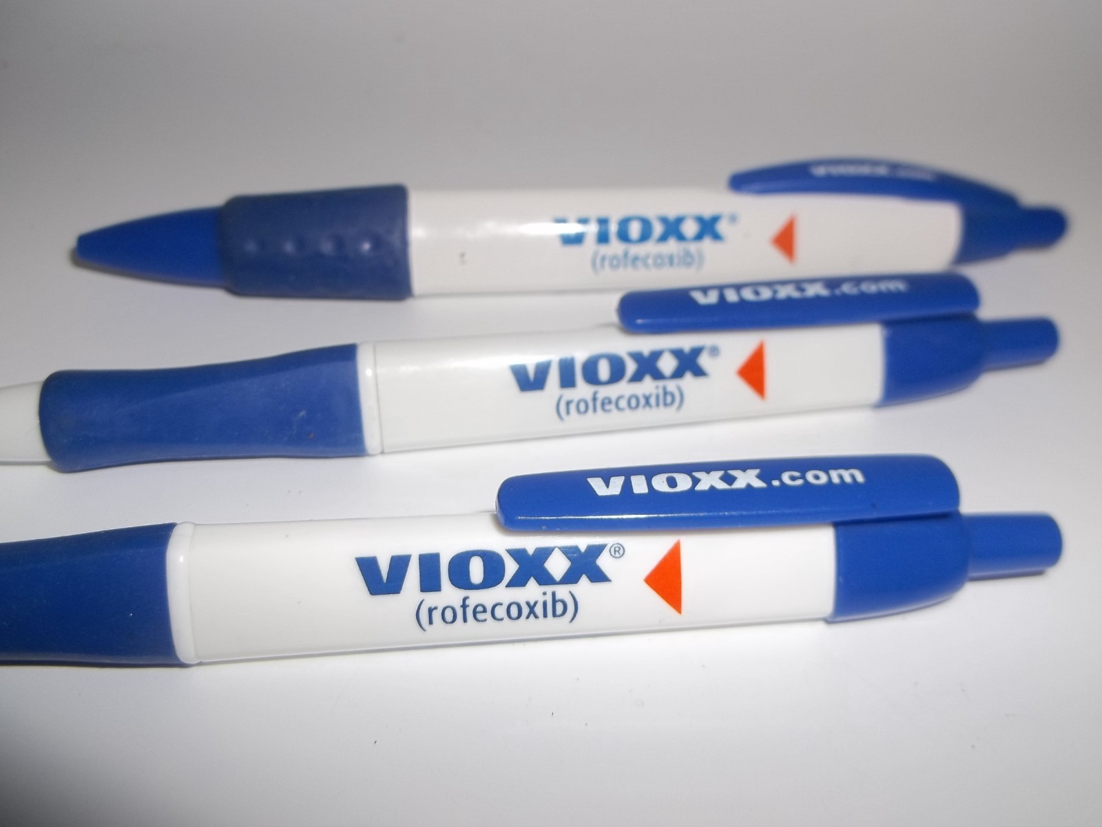 Lot of 3 Vioxx Pharmaceutical Promo Pens – Discontinued Drug Rep Marketing