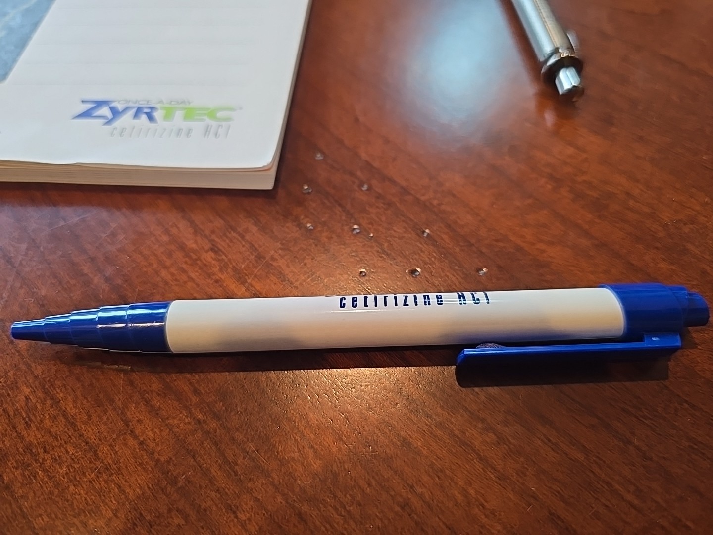 ZYRTEC Pharmaceutical Medical Lot – 2x Pens + Notebook Vintage Metal Pen Writes