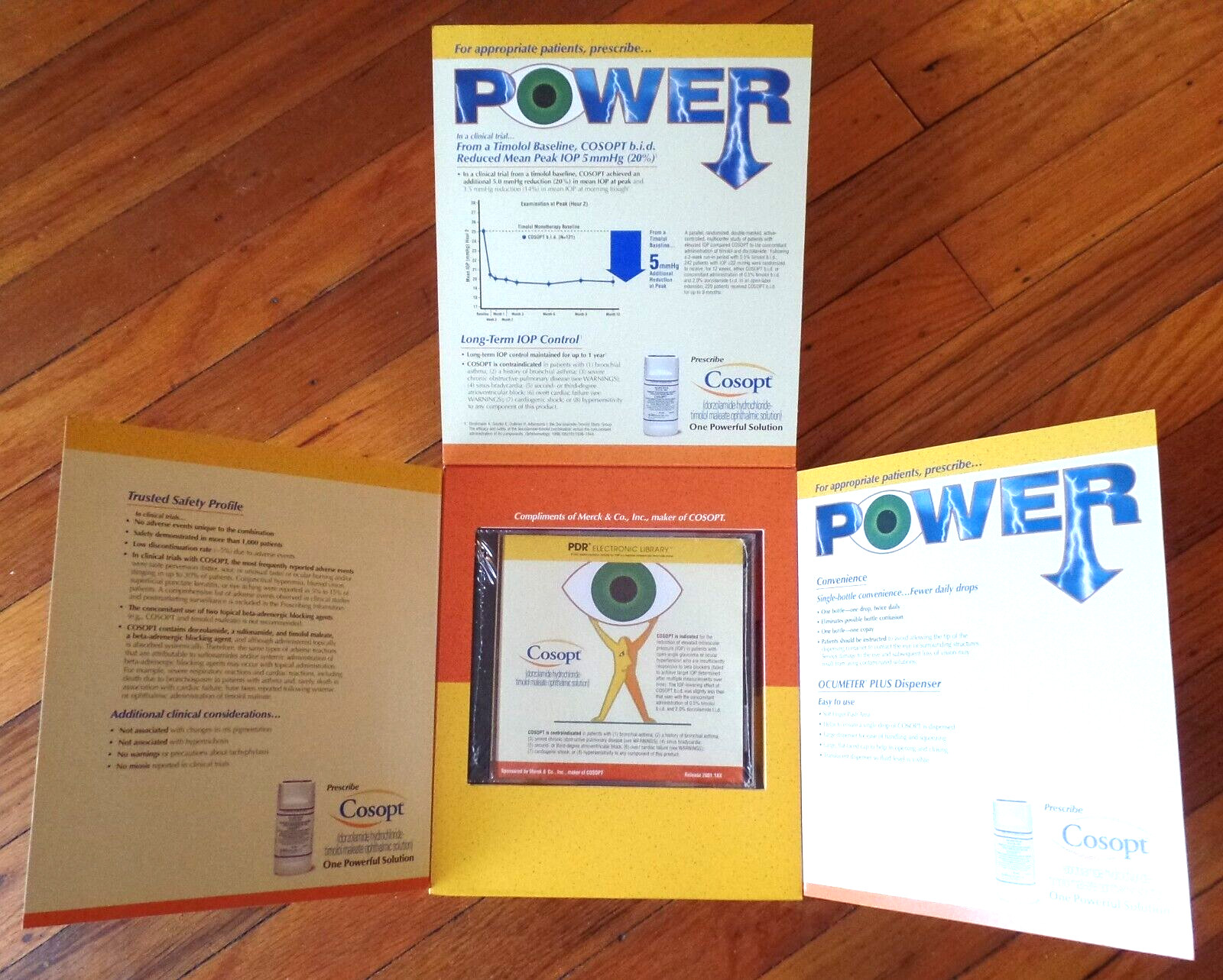 2001 ONE POWERFUL SOLUTION – COSOPT MERCK Pharmaceutical Mail with PDR LIBRARY
