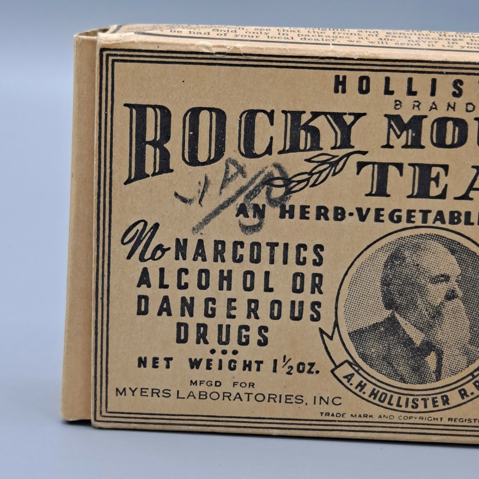 RARE Hollister Brand Rocky Mountain Tea Vegetable Laxative Antique Collectible